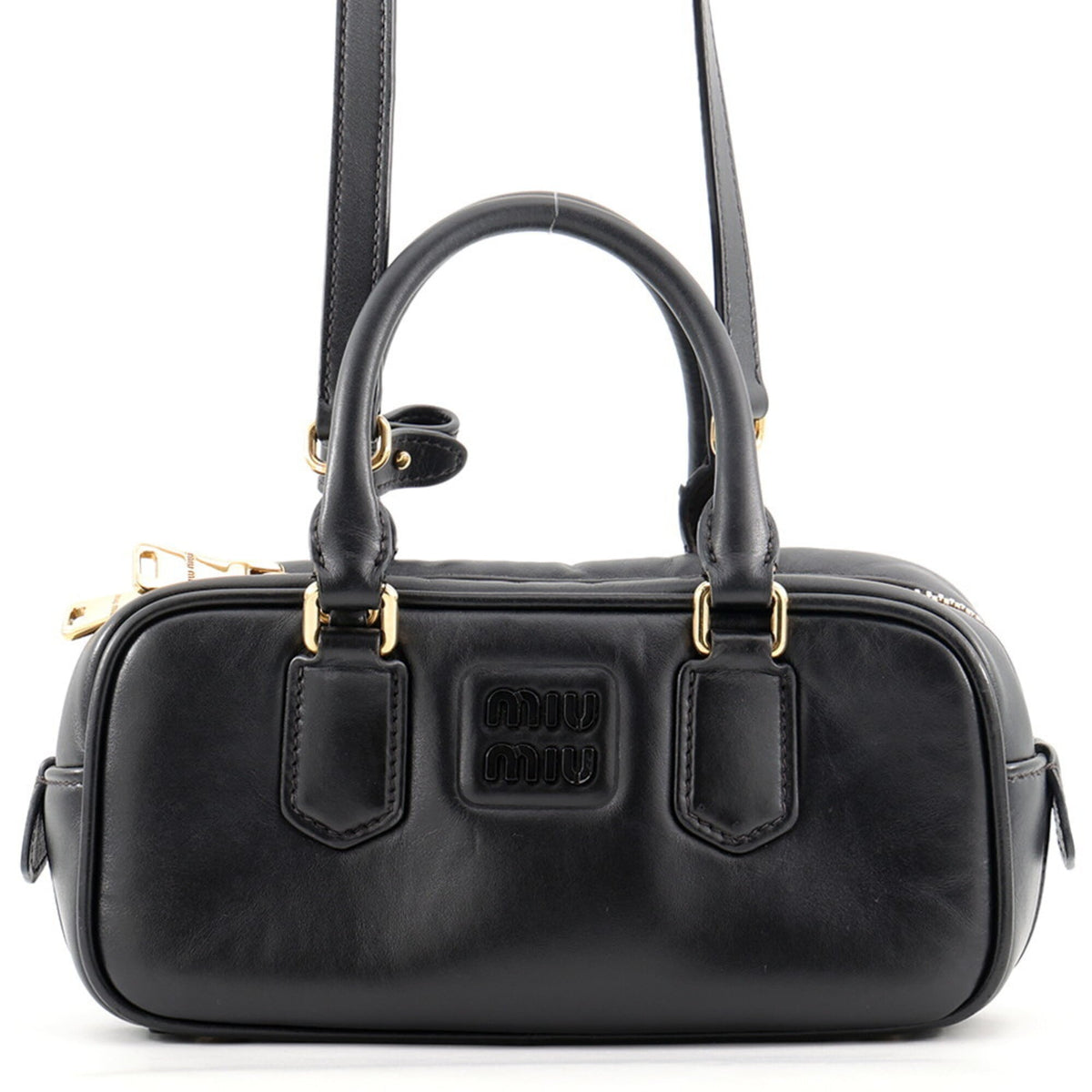 Miu Miu Black Leather Handbag Shoulder Bag (Pre-Owned)