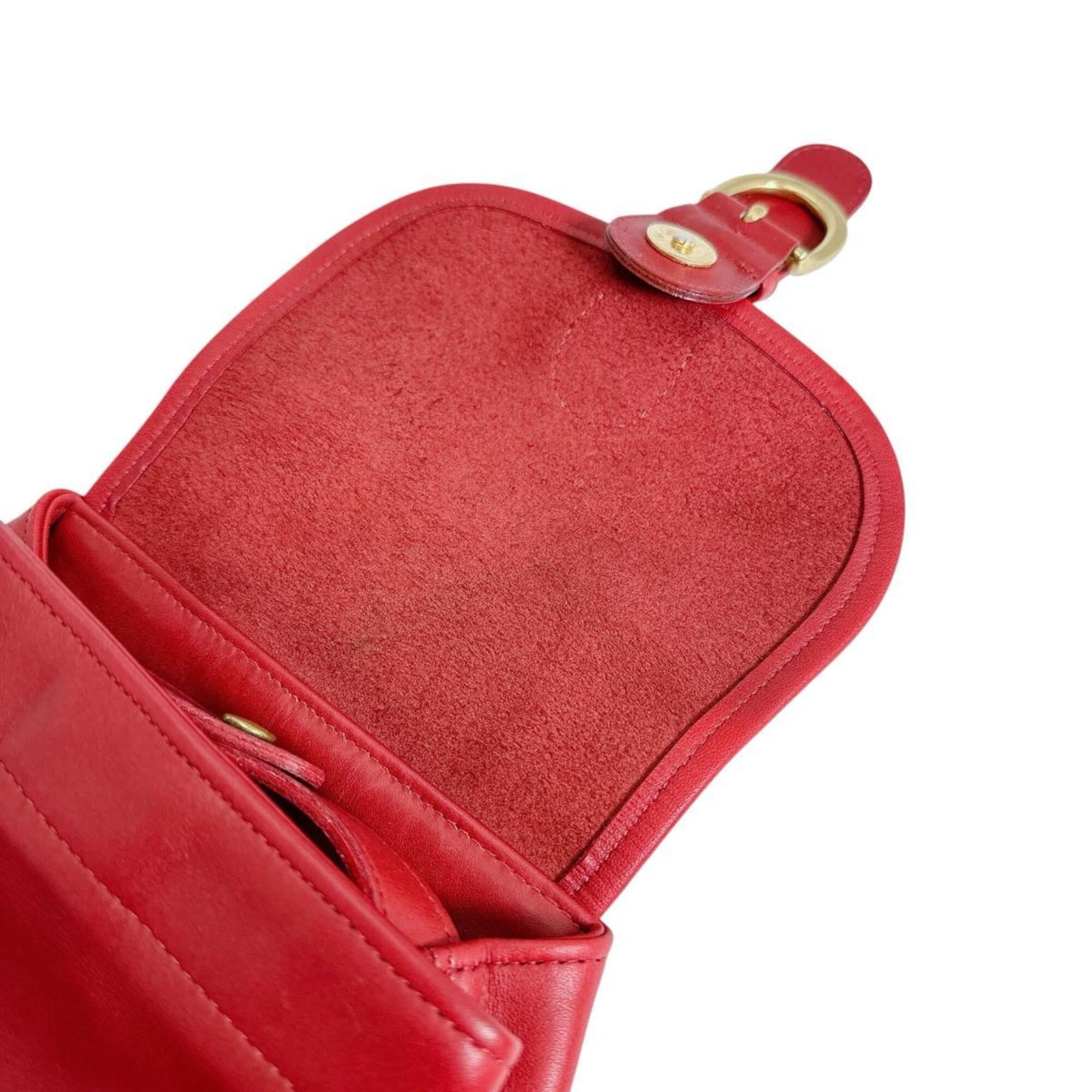 Coach Red Color Leather Backpack (Pre-Owned)