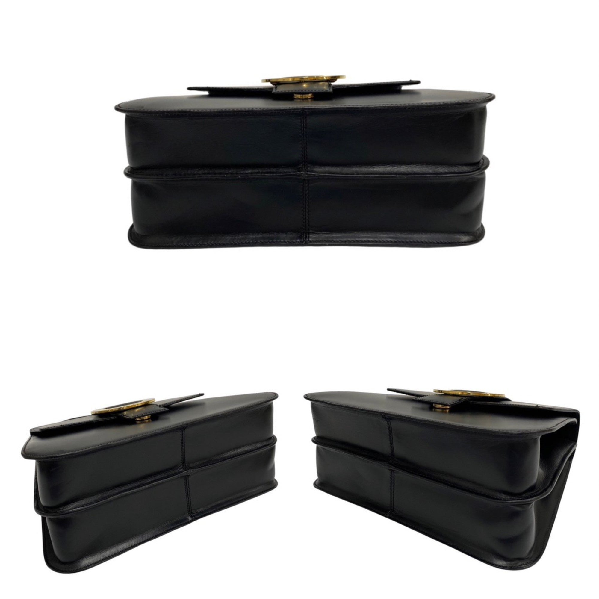 Celine Black Leather Handbag Shoulder Bag (Pre-Owned)