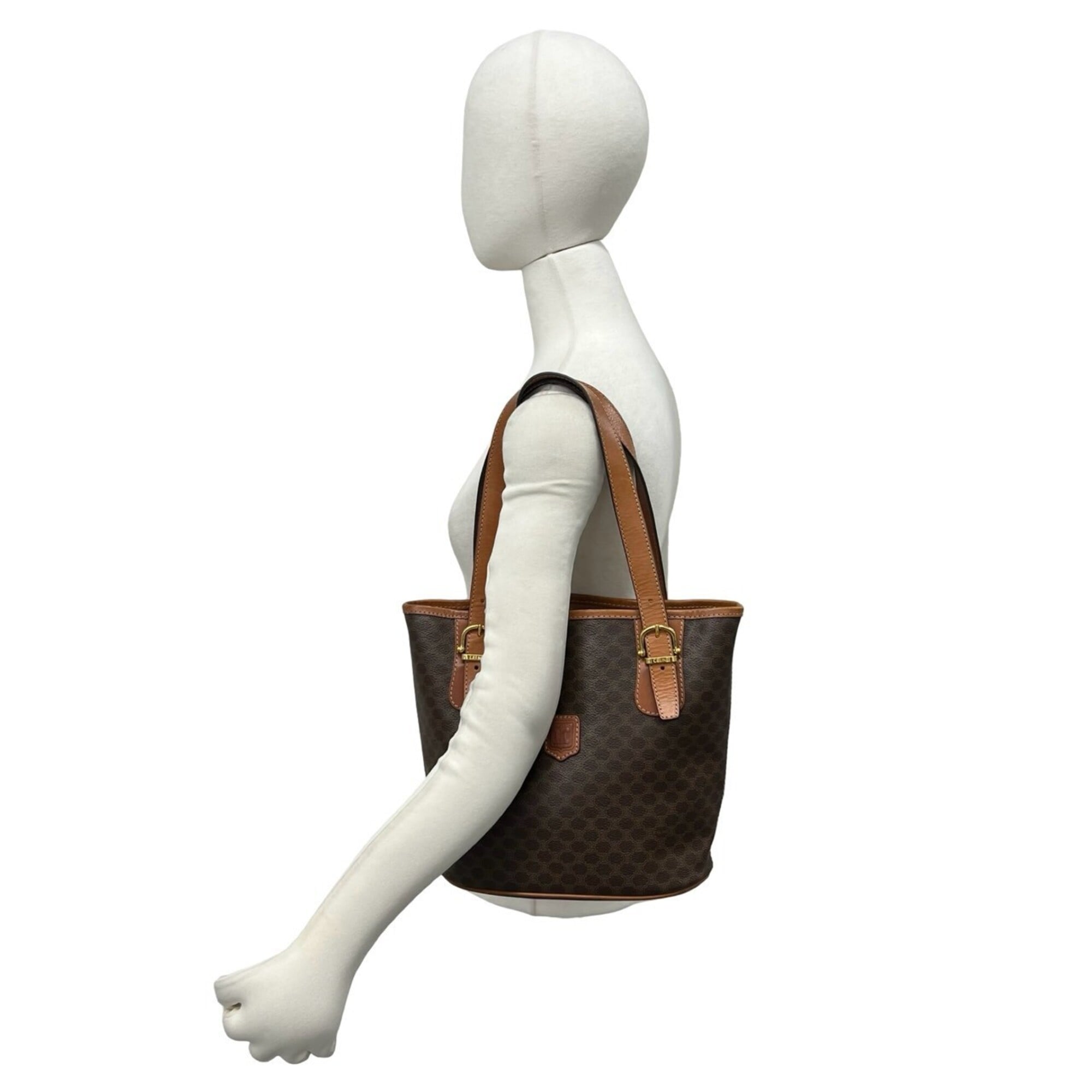 Celine Brown Pvc Leather Handbag Shoulder Bag Tote Bag (Pre-Owned)