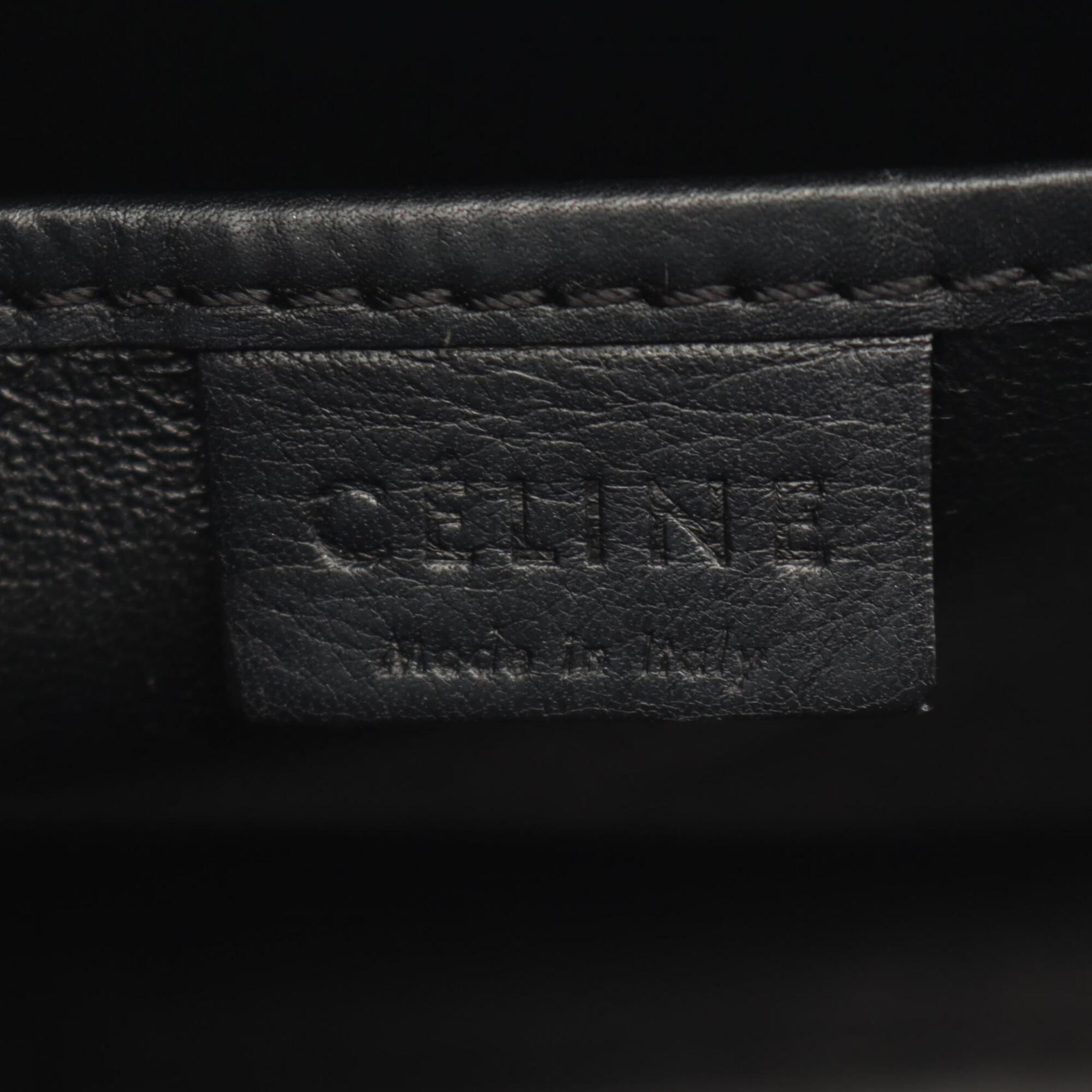 Celine Black Khaki White Leather Handbag (Pre-Owned)