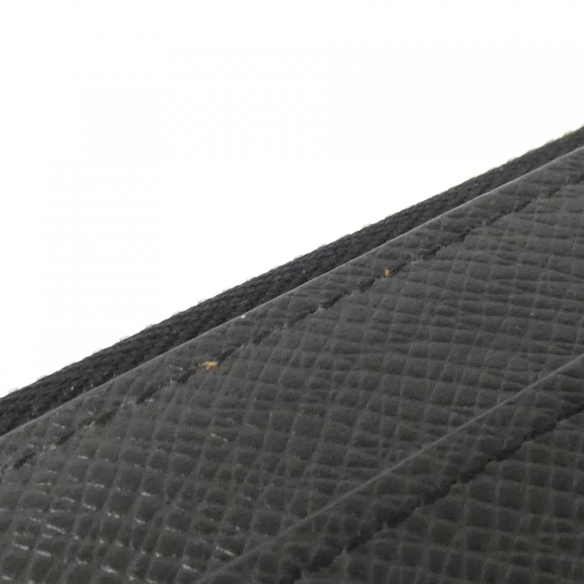 Louis Vuitton Black Taiga Leather Leather Long Wallet (Bi-Fold) (Pre-Owned)