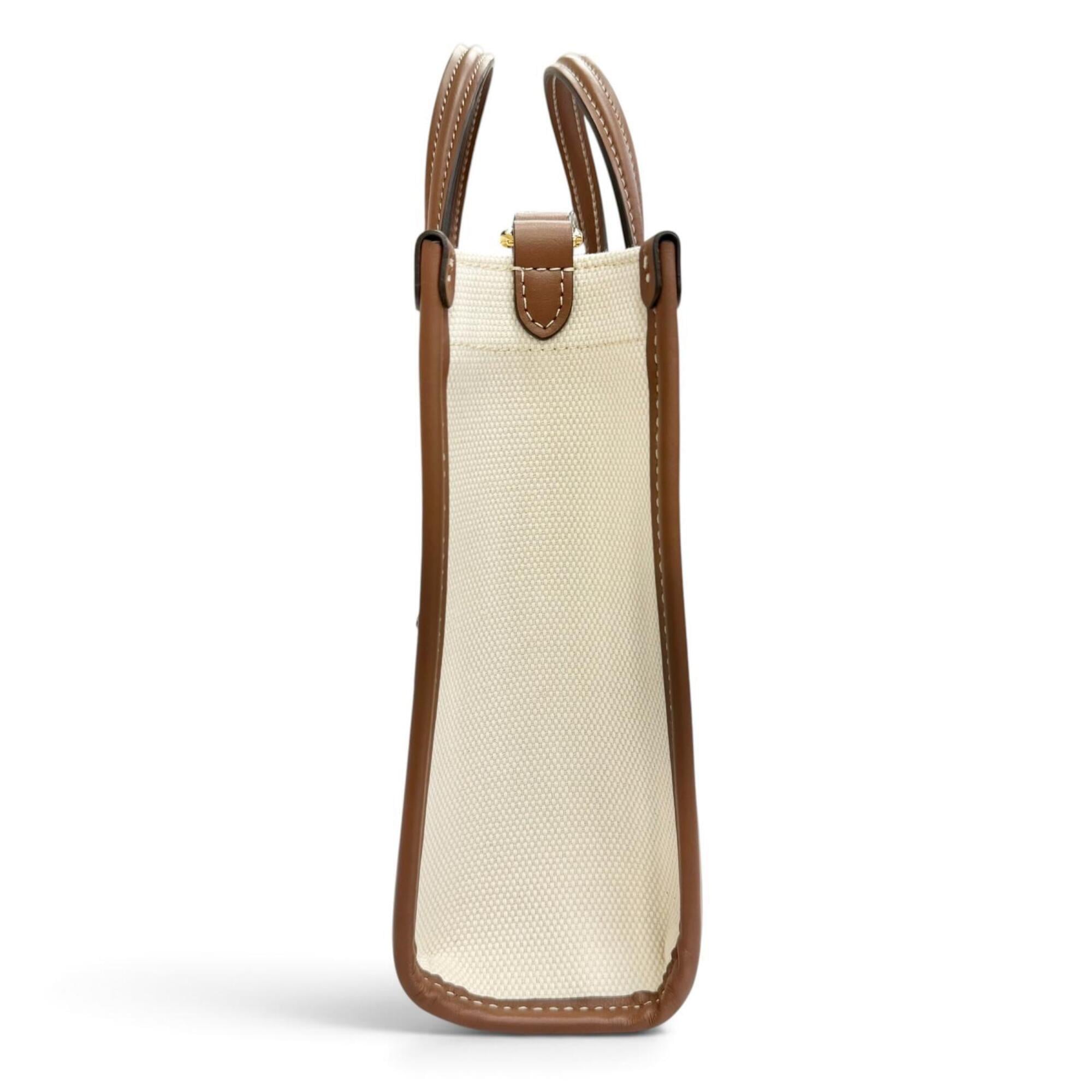 Burberry Beige Cotton Linen Shoulder Bag (Pre-Owned)