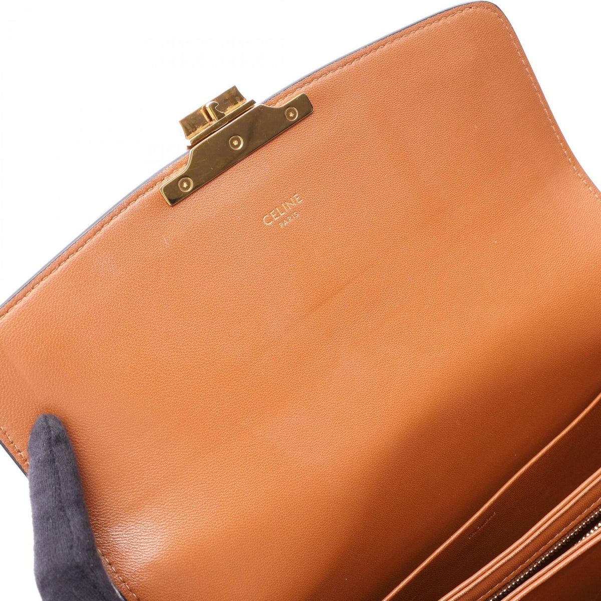 Celine Beige Brown Canvas Leather Shoulder Bag (Pre-Owned)