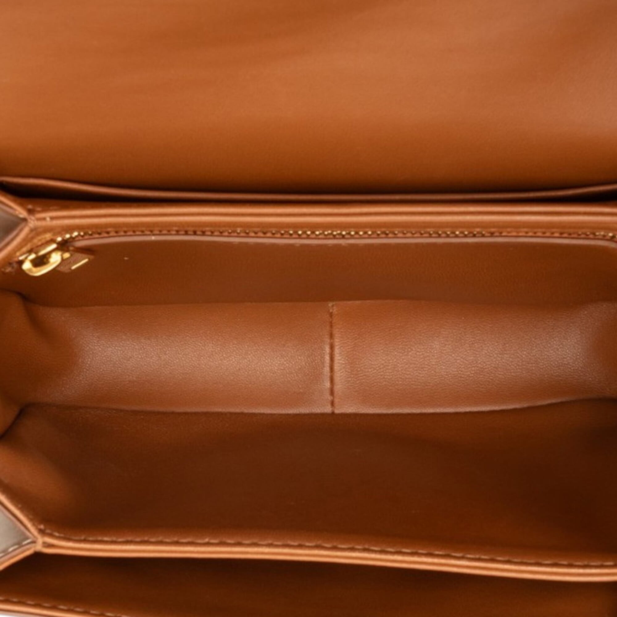 Celine Beige Brown Canvas Shoulder Bag (Pre-Owned)