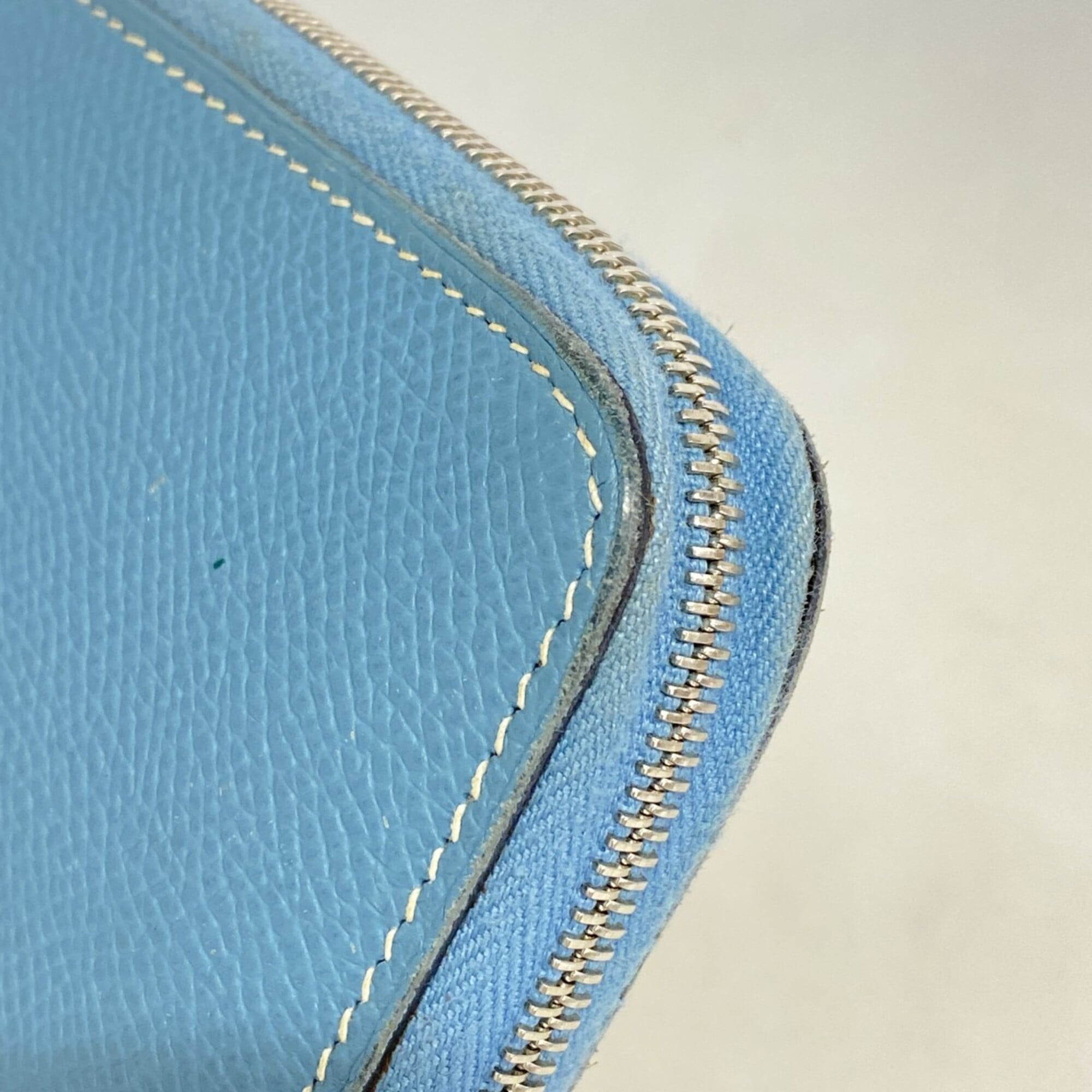 Hermes Blue Jean Epsom Leather Long Wallet (Bi-Fold) (Pre-Owned)
