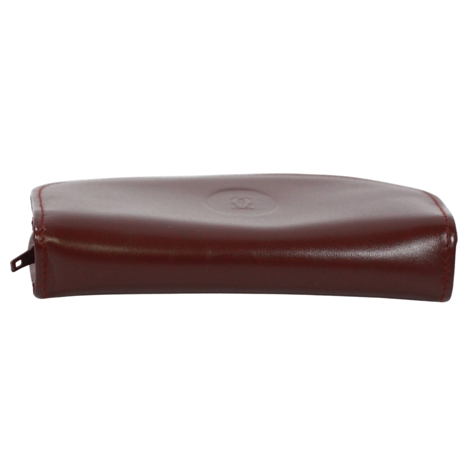 Cartier Bordeaux Leather Coin Purse/Coin Case (Pre-Owned)