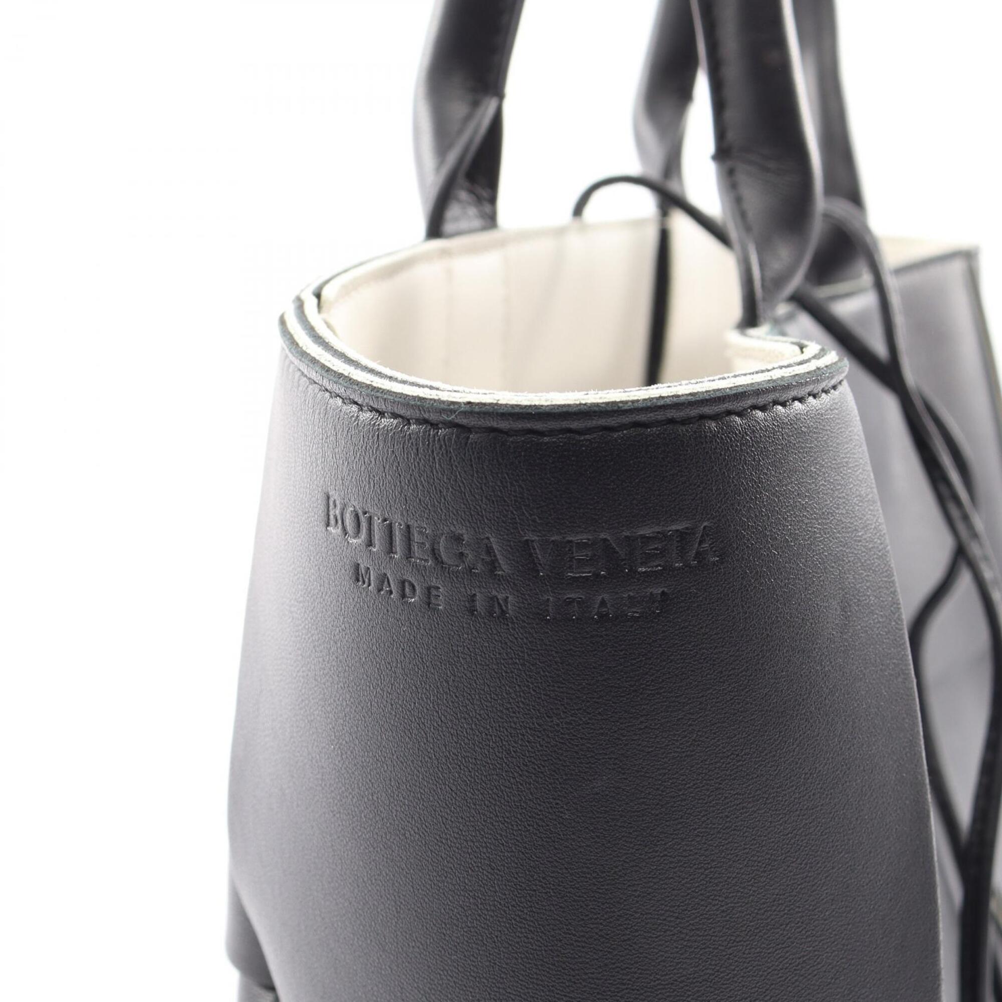 Bottega Veneta Black Leather Handbag Pouch Tote Bag (Pre-Owned)