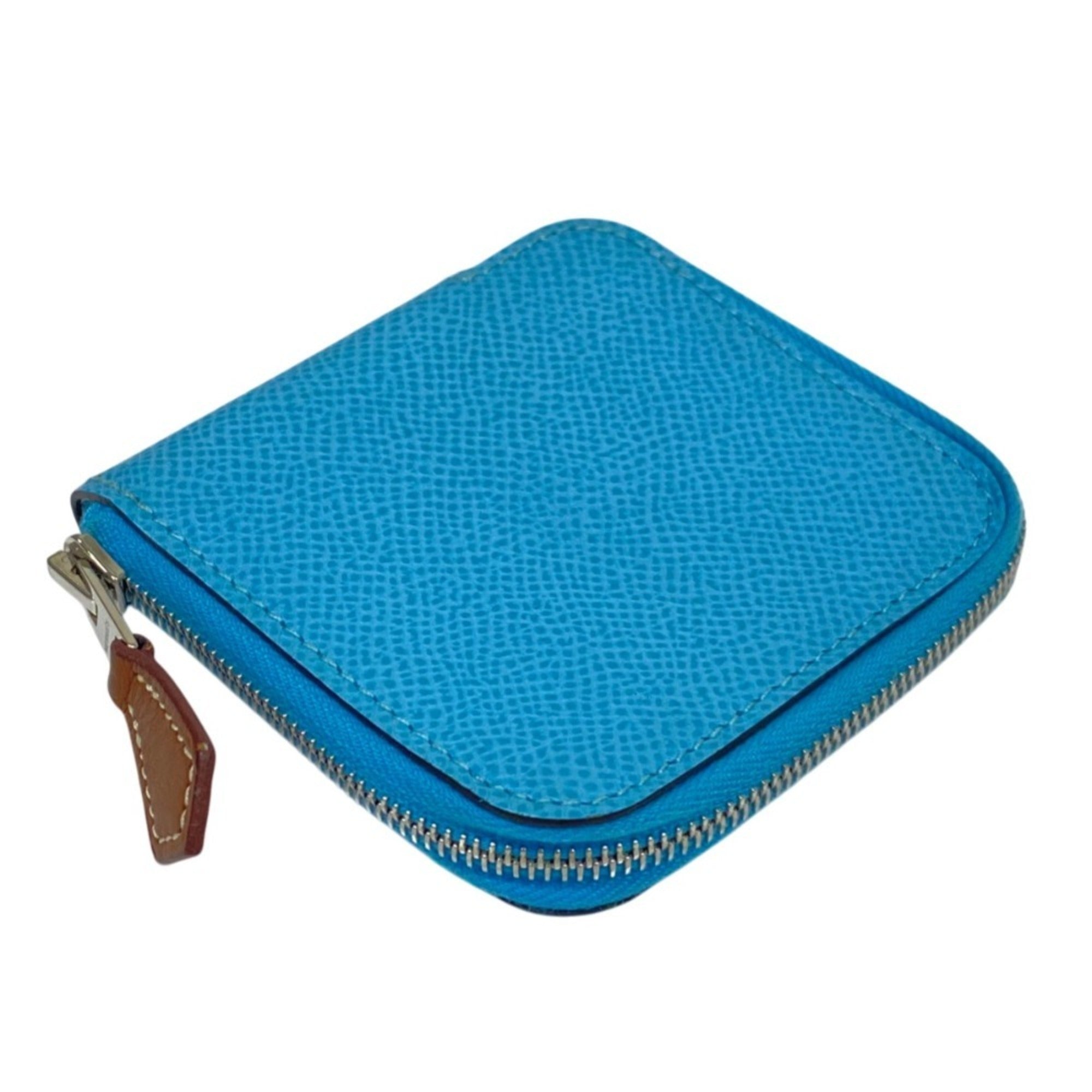 Hermes Blue Epsom Leather Coin Purse/Coin Case (Pre-Owned)