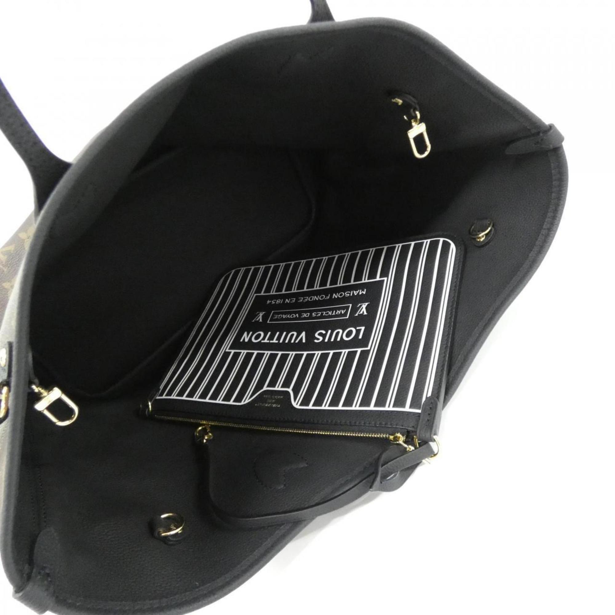 Louis Vuitton Monogram Black Marron Coated Canvas Leather Handbag (Pre-Owned)