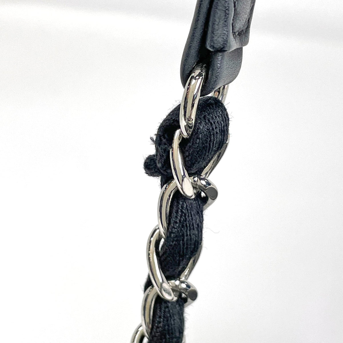 Chanel Black Gray Canvas Leather Tote Bag (Pre-Owned)