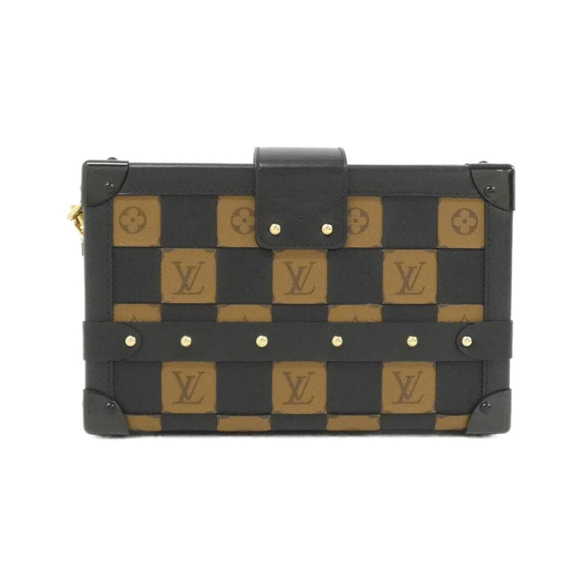 Louis Vuitton Black Marron Coated Canvas Leather Shoulder Bag (Pre-Owned)