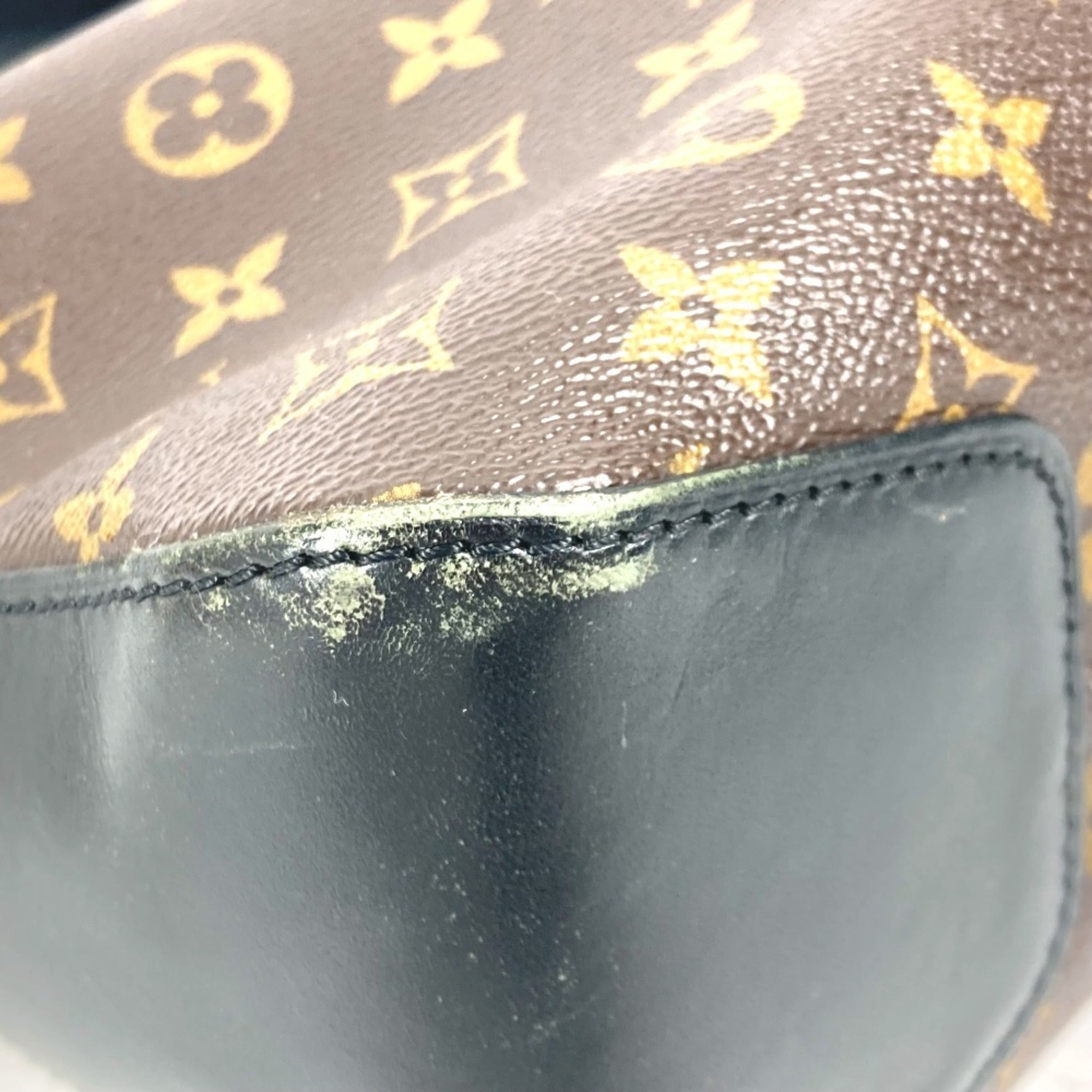 Louis Vuitton Black Brown Galle Monogram Macassar Canvas Shoulder Bag (Pre-Owned)