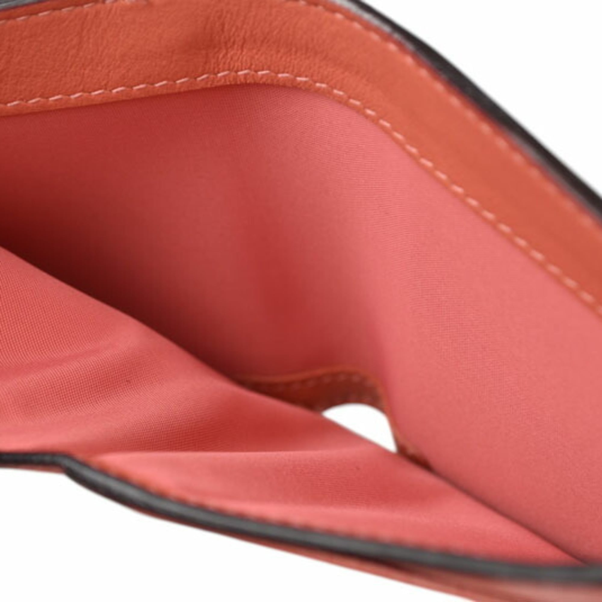 Christian Dior Blue Coral Pink Leather Wallet (Tri-Fold) (Pre-Owned)