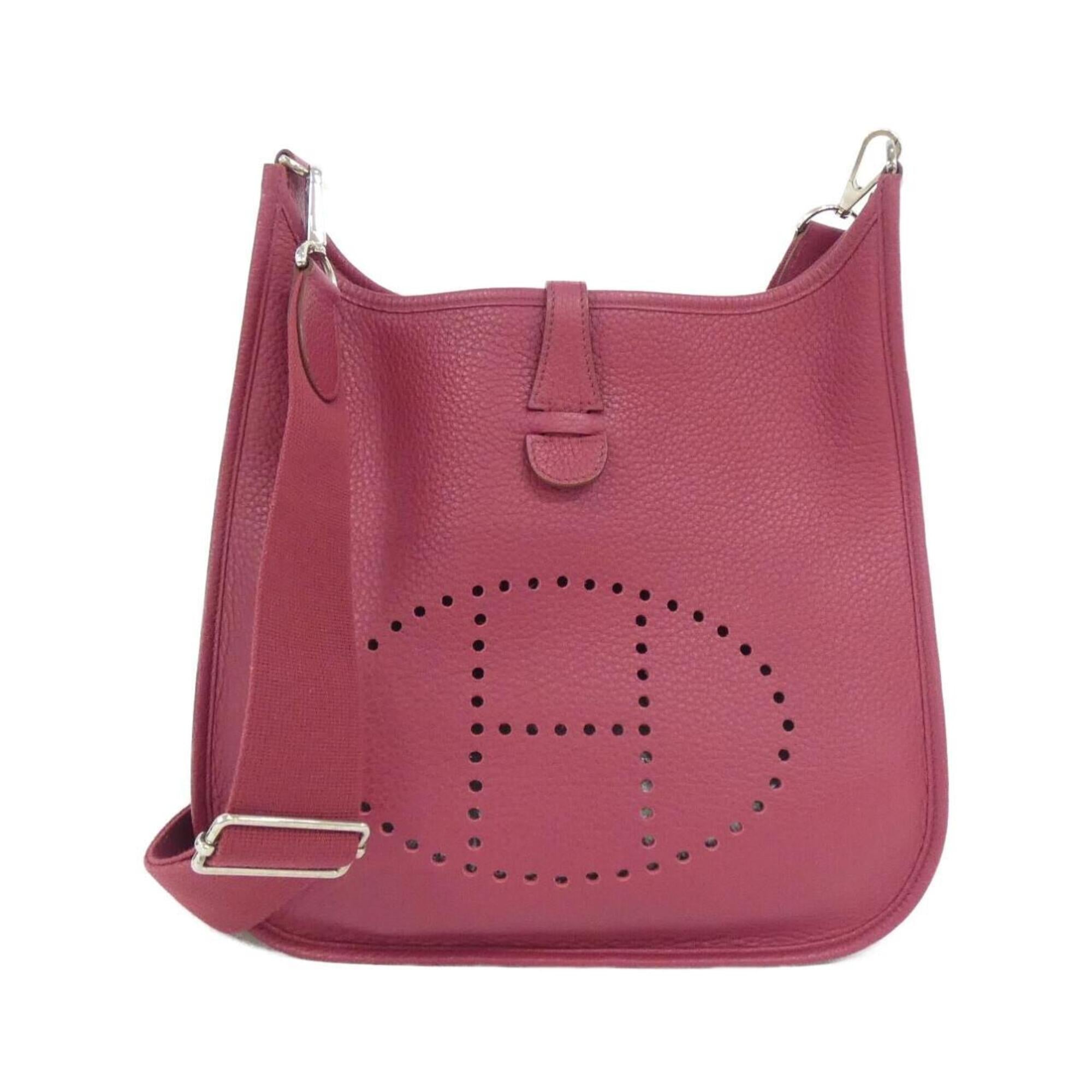 Hermes Ruby Taurillon Clemence Leather Shoulder Bag (Pre-Owned)