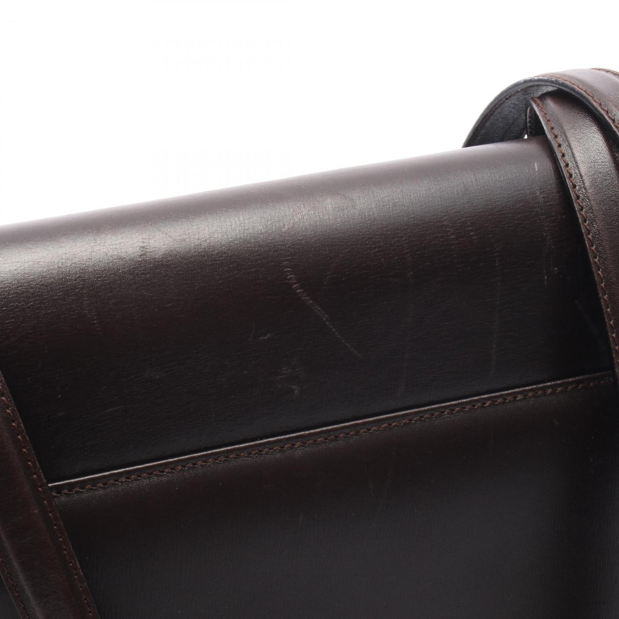 Salvatore Ferragamo Brown Leather Handbag Shoulder Bag (Pre-Owned)