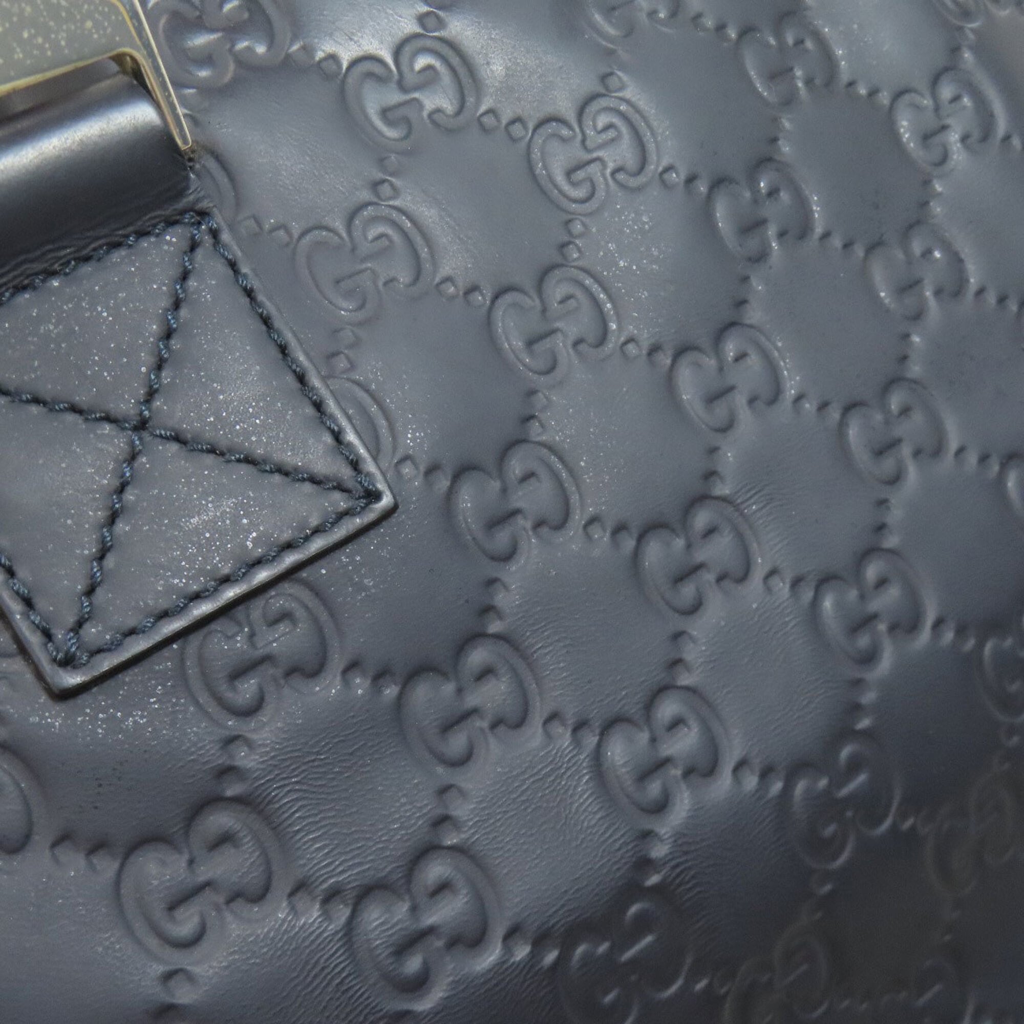 Gucci Dark Navy Leather Shoulder Bag (Pre-Owned)