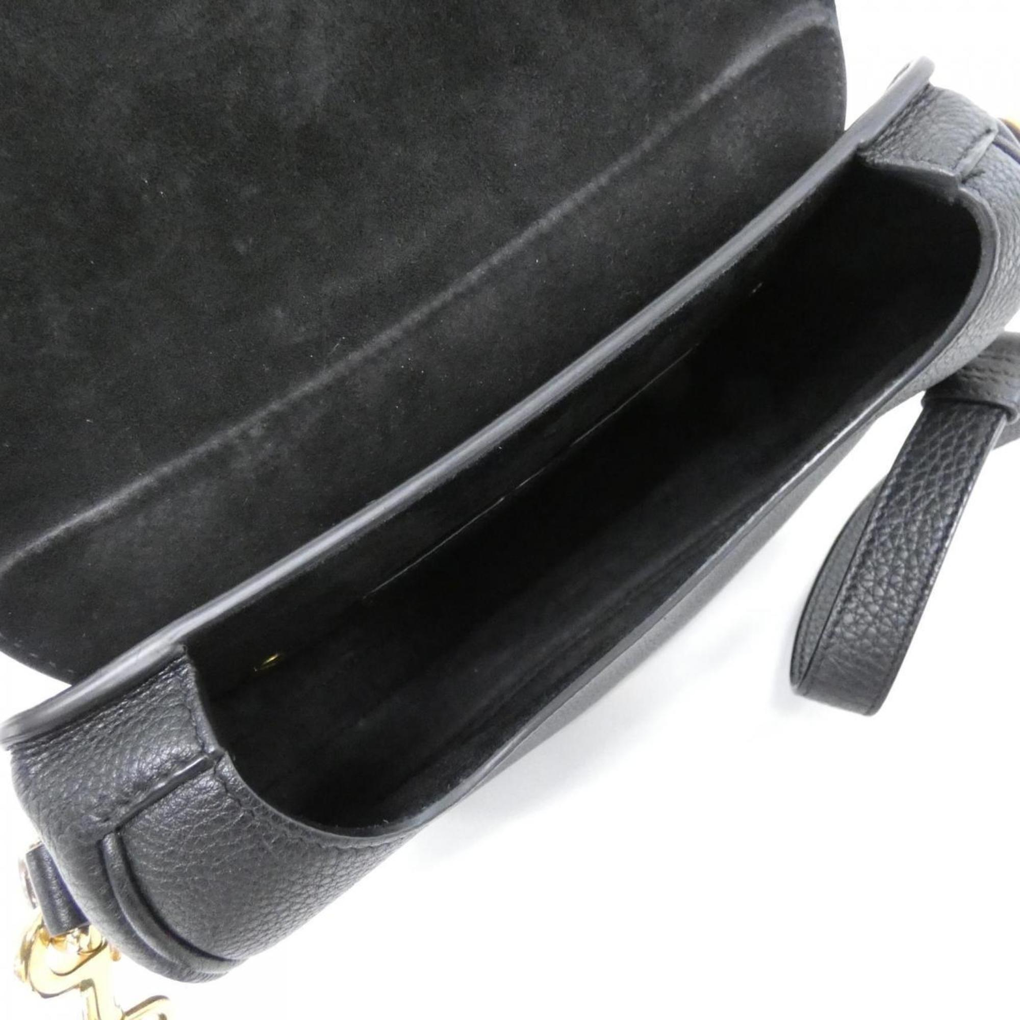 Christian Dior Black Leather Shoulder Bag (Pre-Owned)