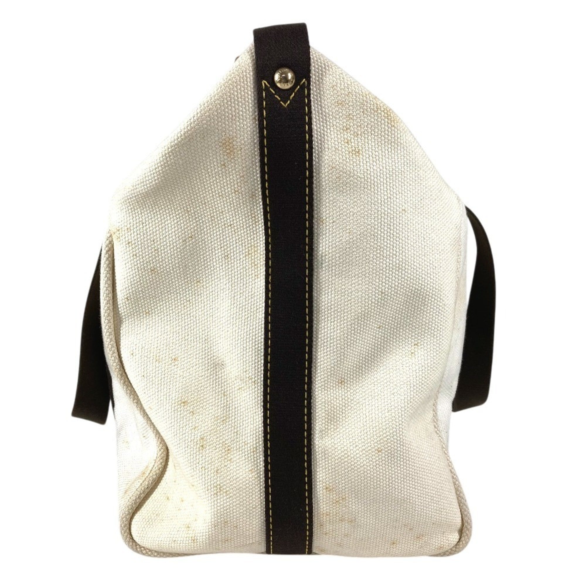 Louis Vuitton Brown White Canvas Boston Bag Shoulder Bag Tote Bag (Pre-Owned)