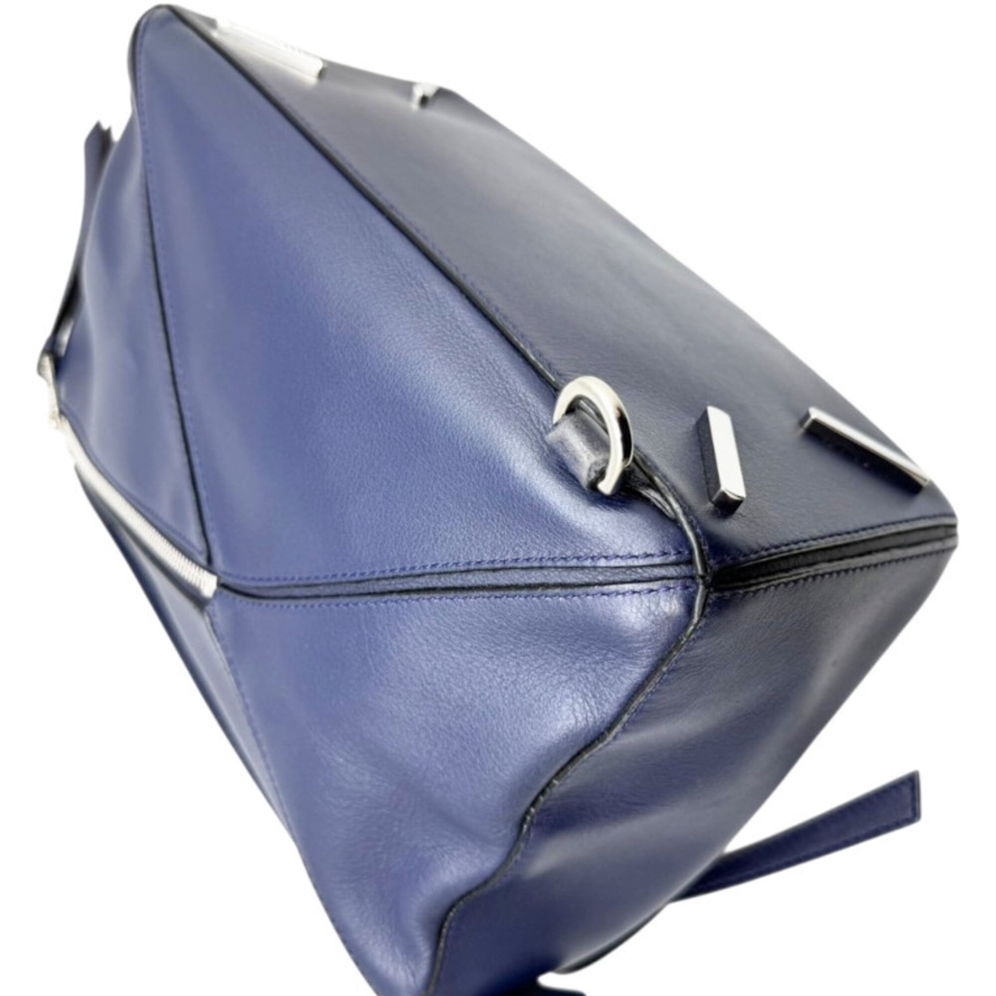 Loewe Navy Leather Handbag Shoulder Bag (Pre-Owned)