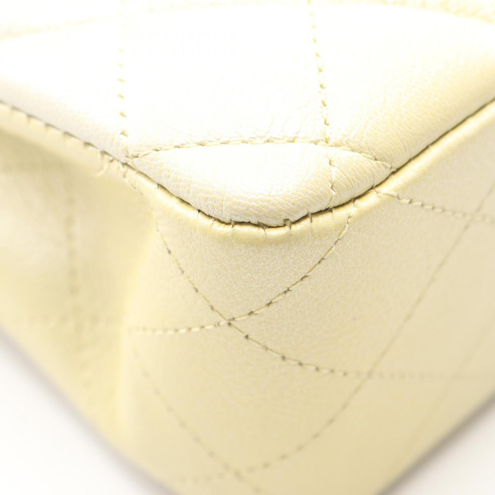 Chanel Yellow Leather Handbag Shoulder Bag (Pre-Owned)