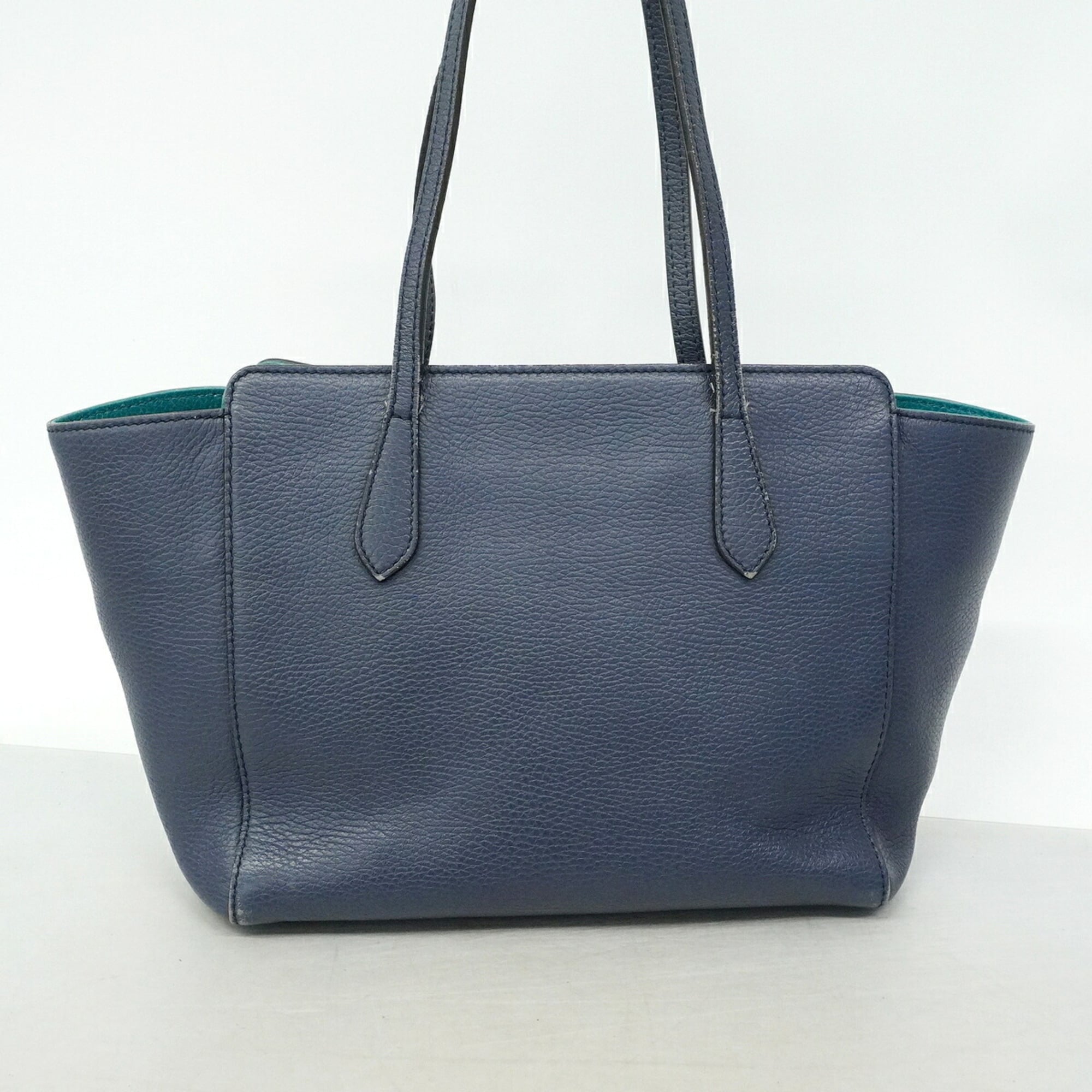 Gucci Navy Leather Tote Bag (Pre-Owned)