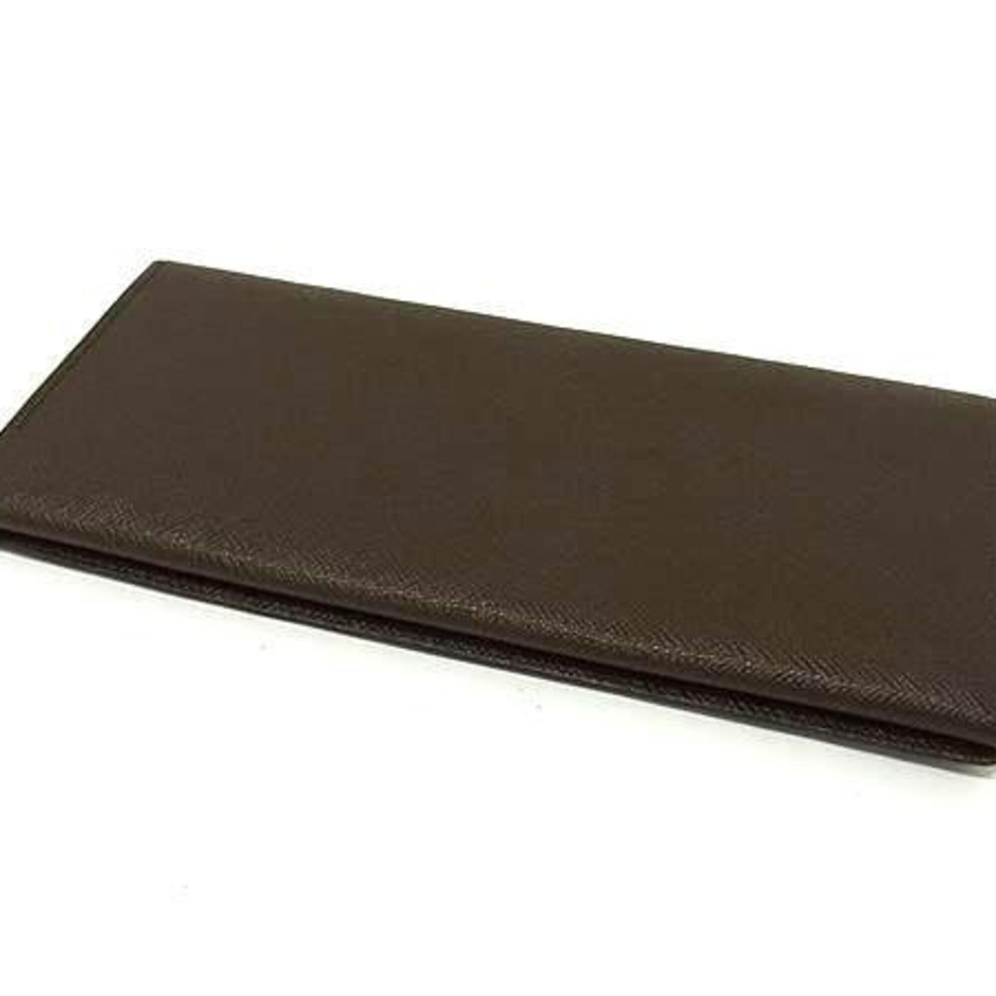 Burberry Dark Brown Leather Long Wallet (Bi-Fold) (Pre-Owned)