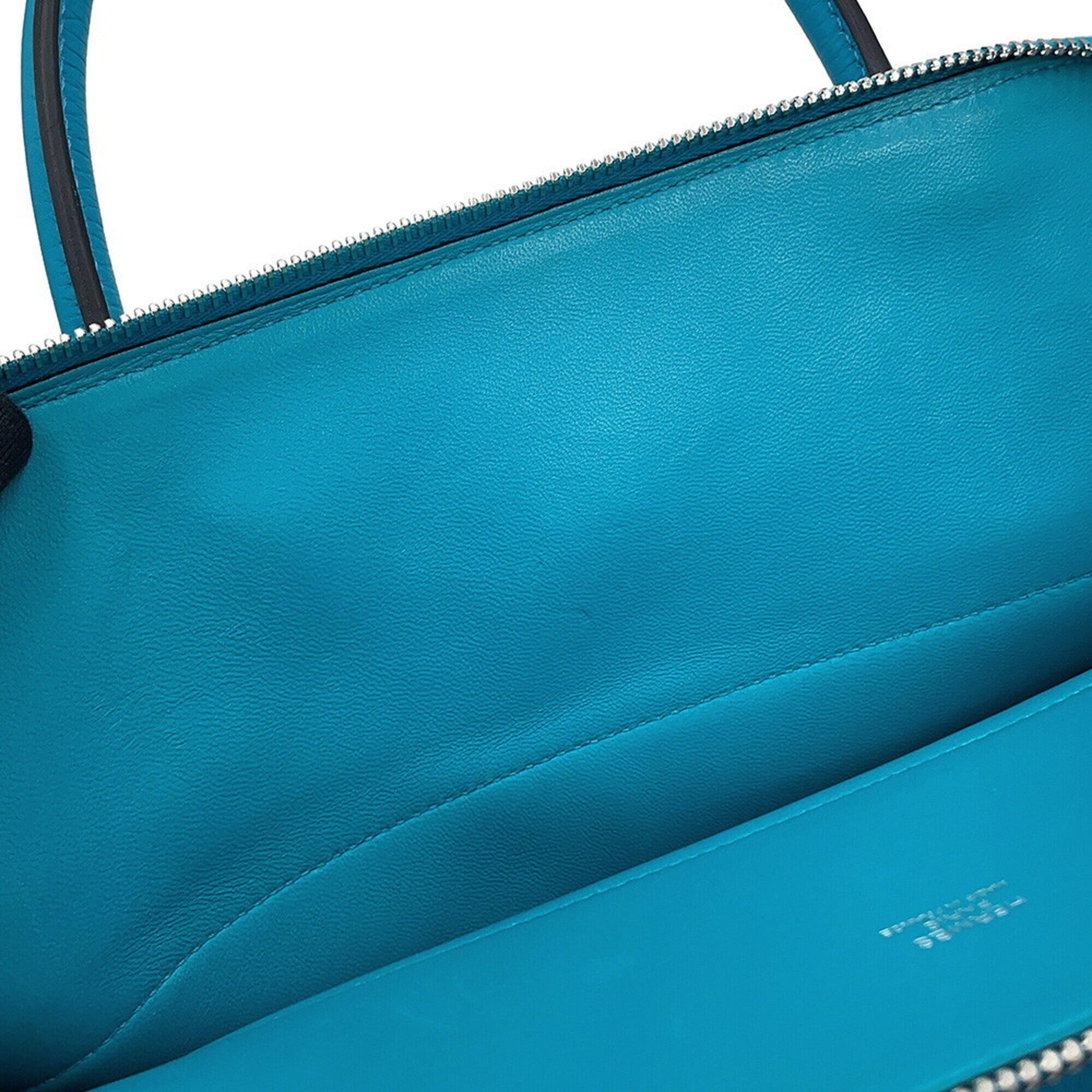 Hermes Bolide Turquoise Blue Taurillon Clemence Leather Handbag Shoulder Bag (Pre-Owned)
