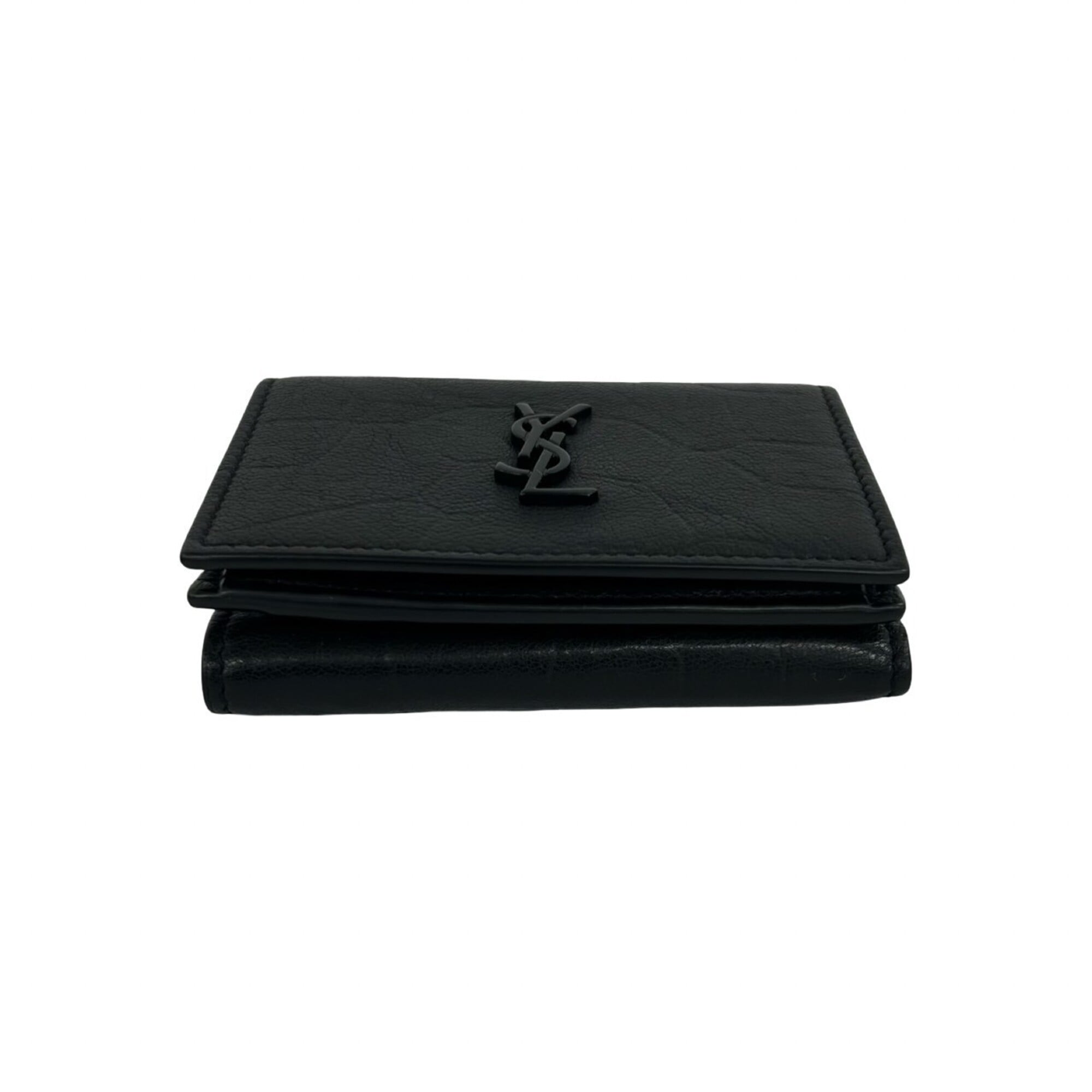Saint Laurent Black Leather Wallet (Tri-Fold) (Pre-Owned)