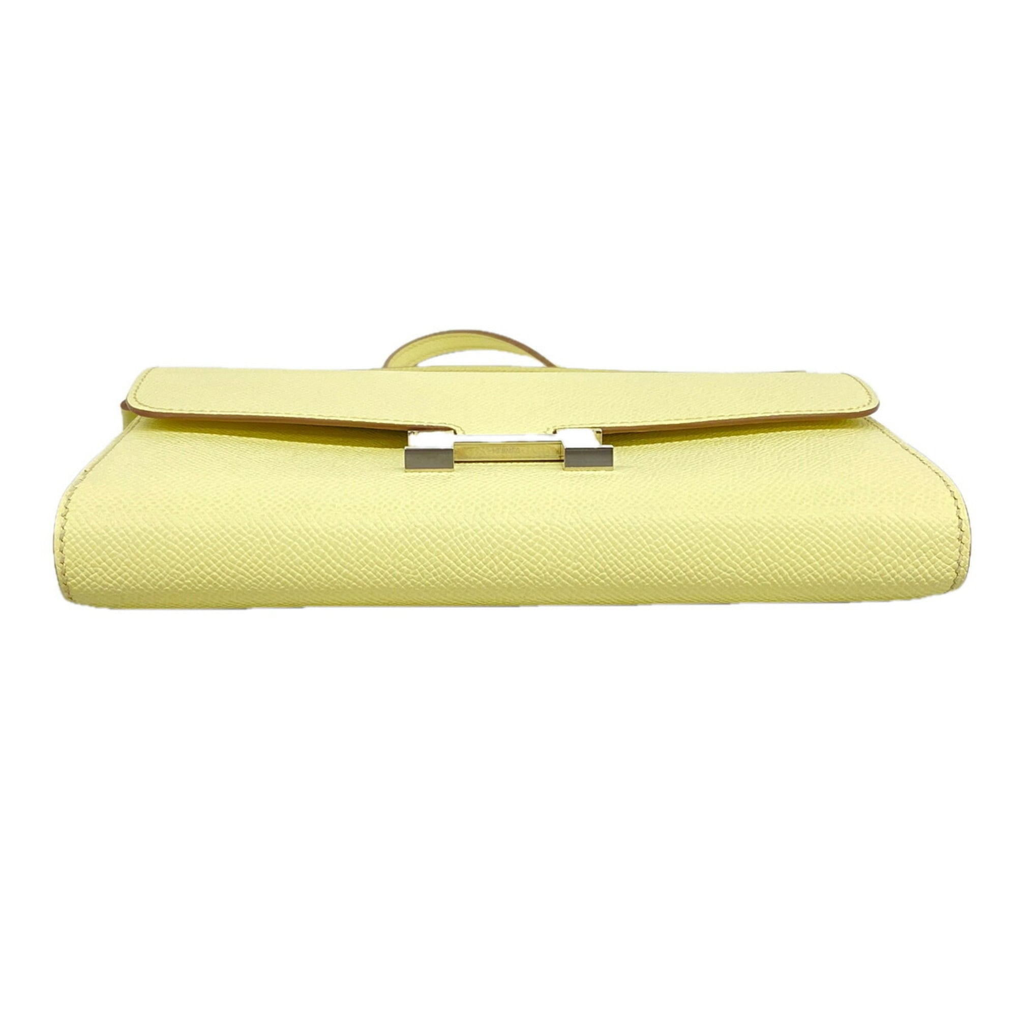 Hermes Yellow Epsom Leather Leather Chain/Shoulder Wallet (Pre-Owned)