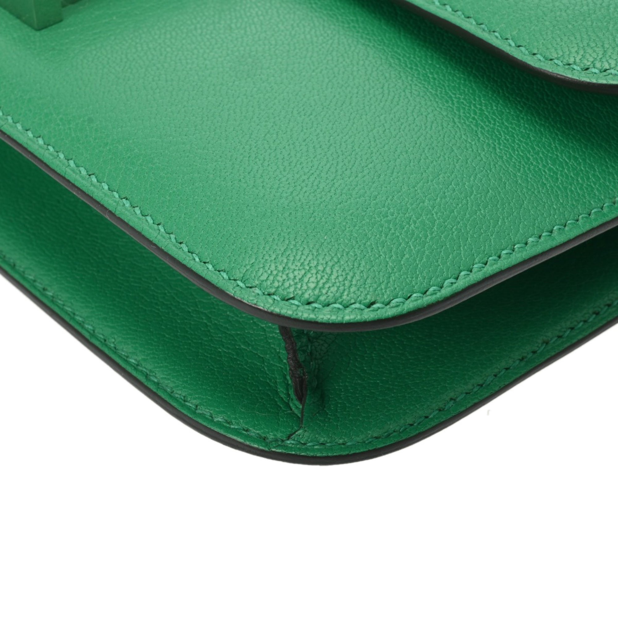 Hermes Mint Green Chevre Leather Shoulder Bag (Pre-Owned)