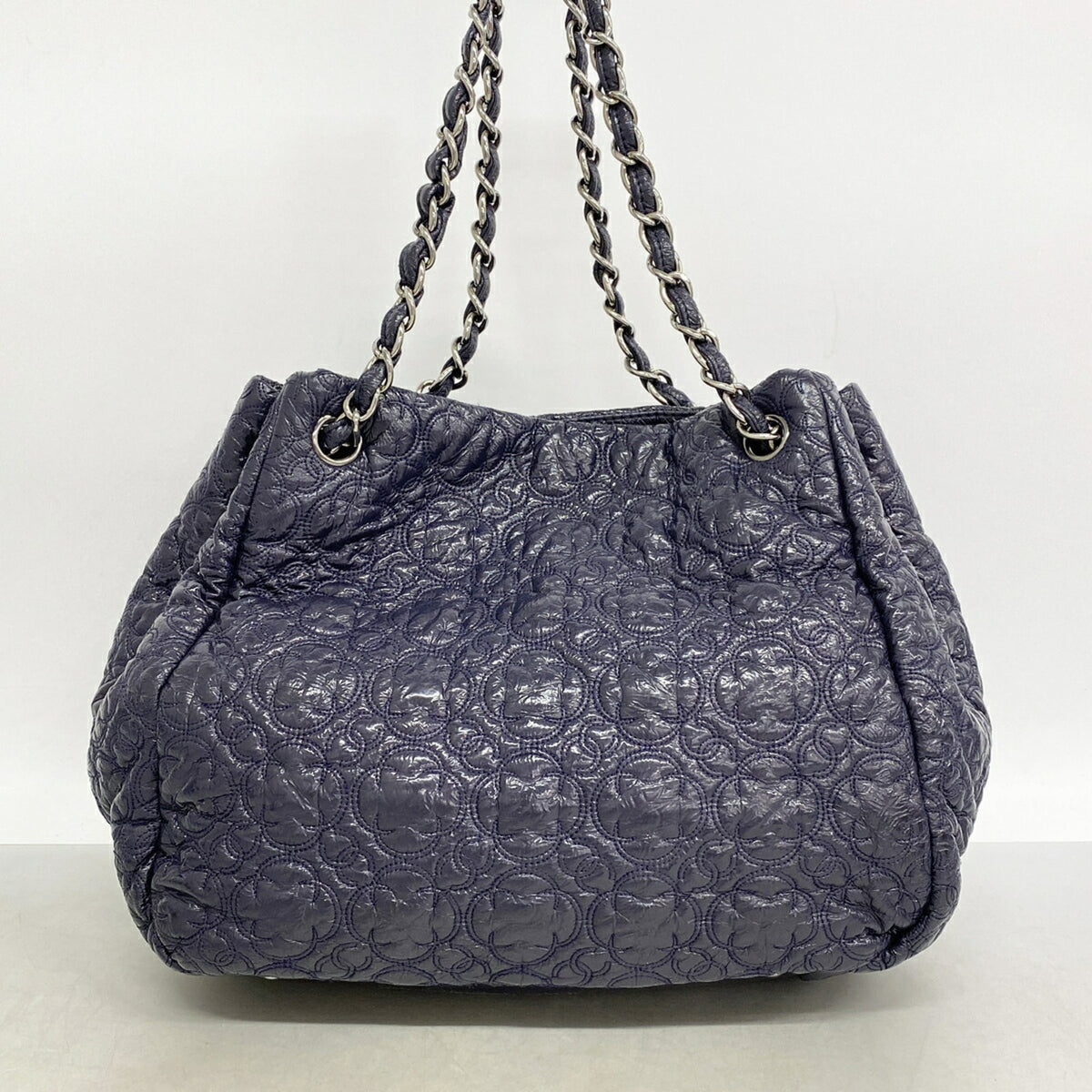 Chanel Navy Leather Shoulder Bag (Pre-Owned)