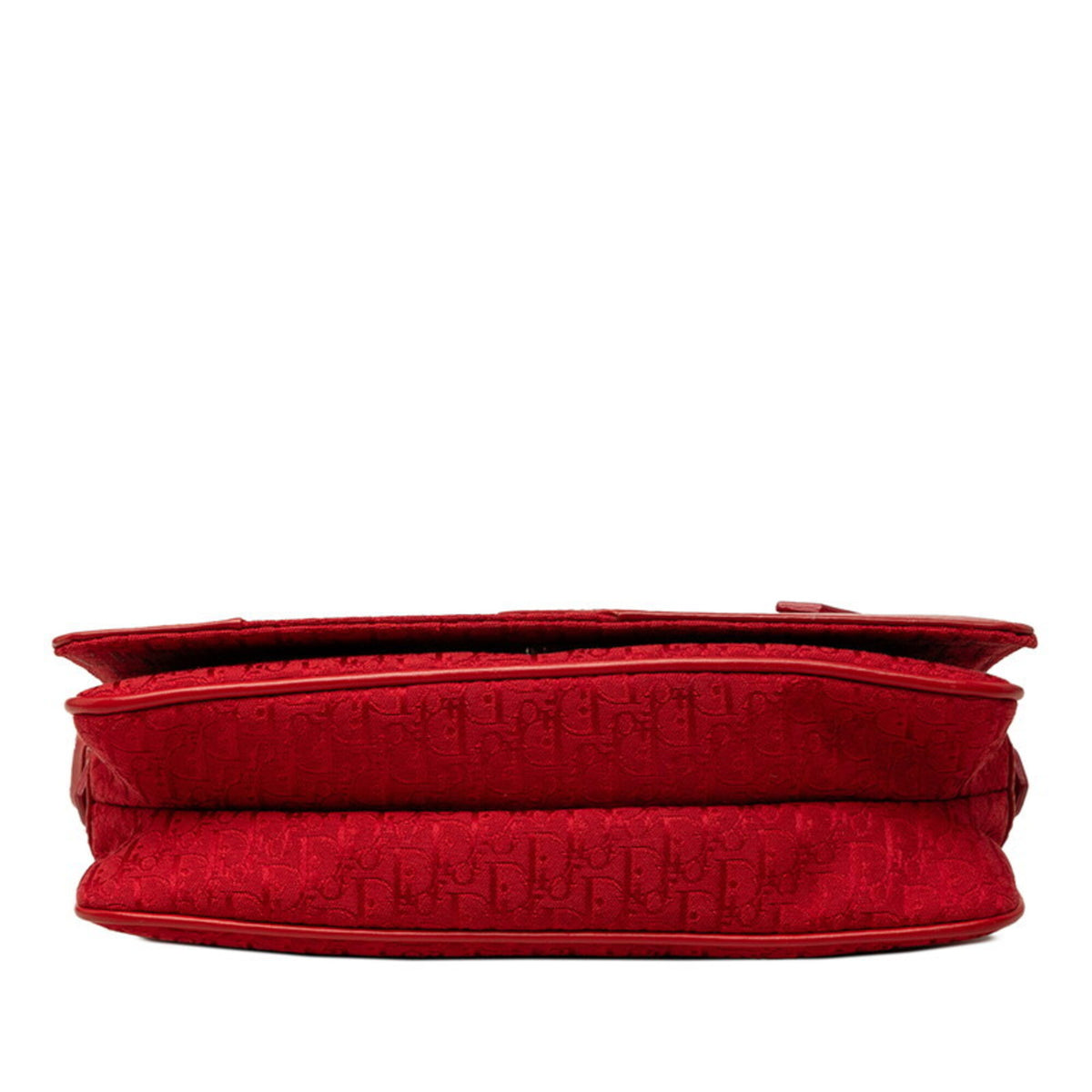 Christian Dior Red Color Canvas Leather Handbag Shoulder Bag (Pre-Owned)