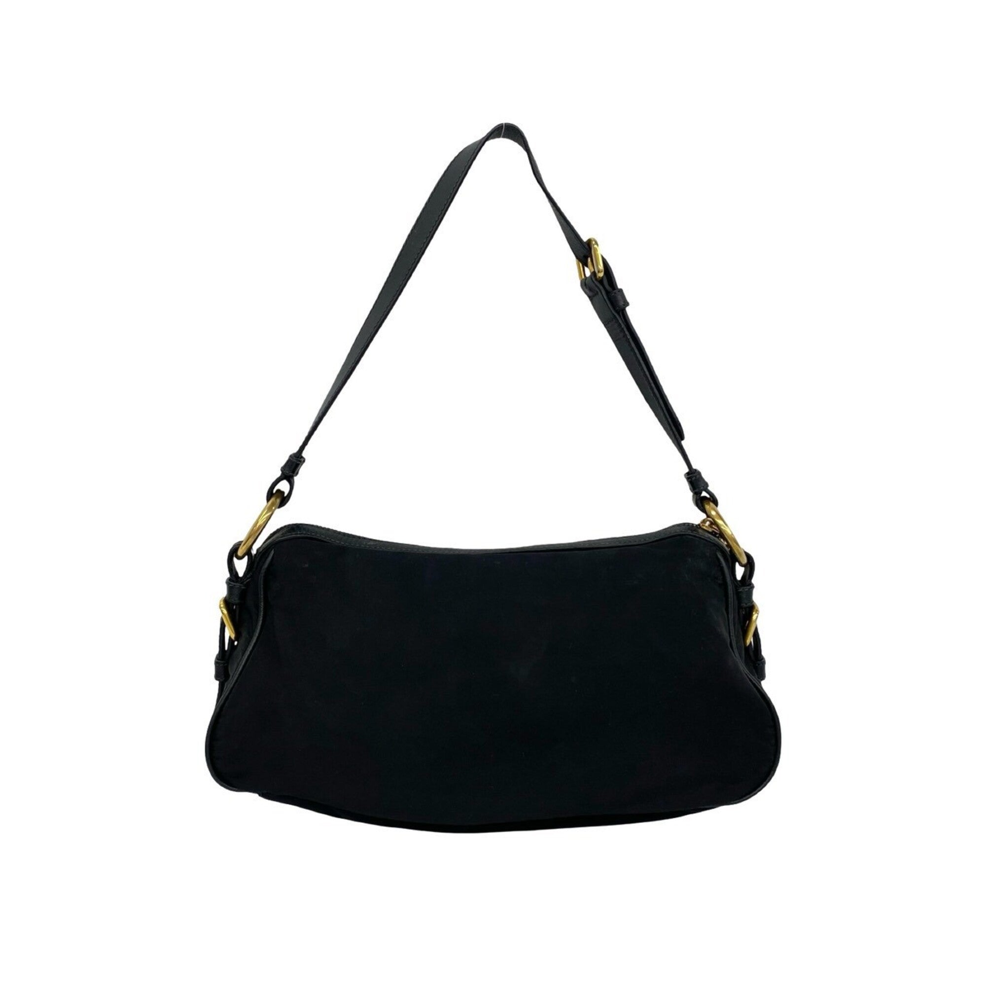 Prada Black Nylon Leather Shoulder Bag (Pre-Owned)