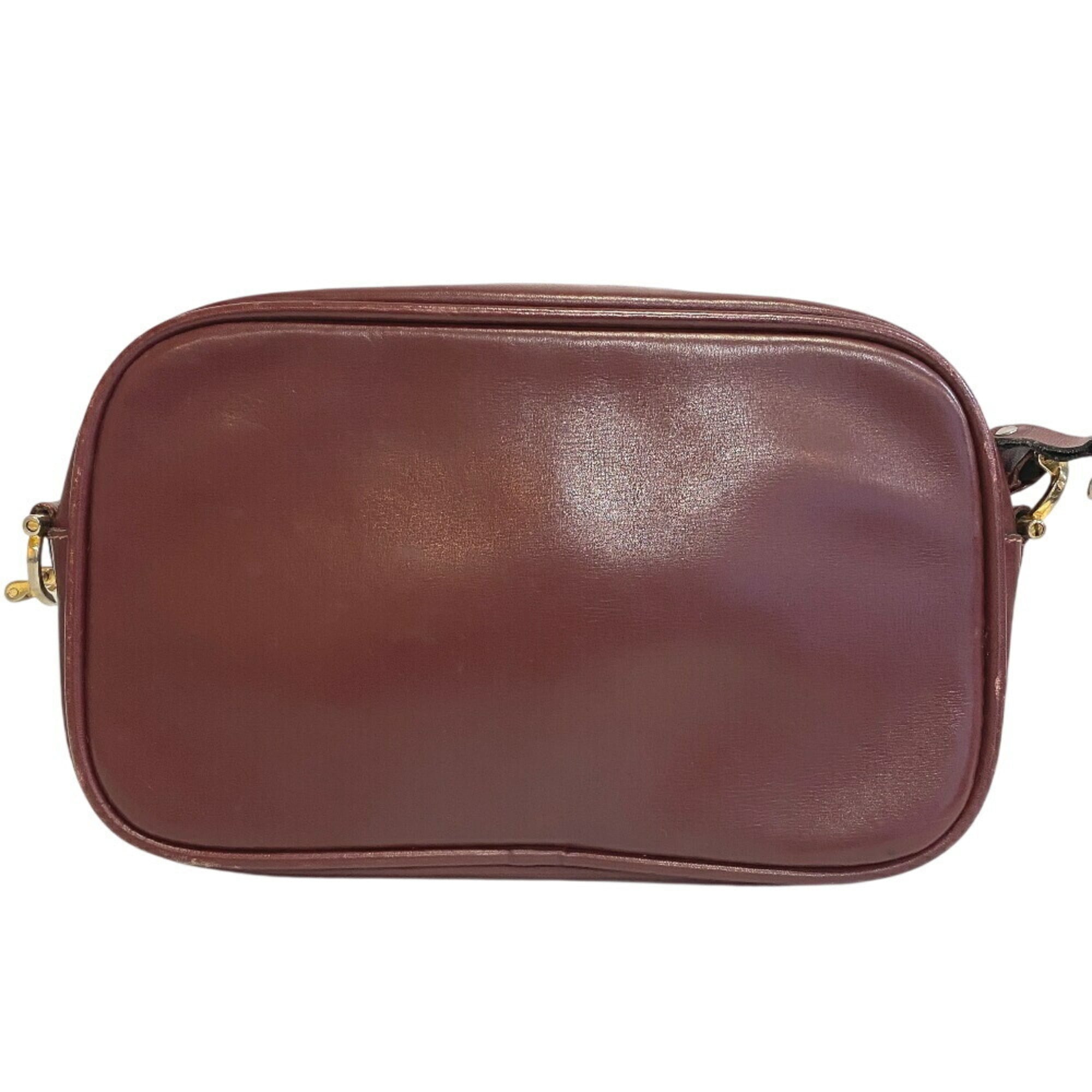 Cartier Bordeaux Red Color Leather Shoulder Bag (Pre-Owned)