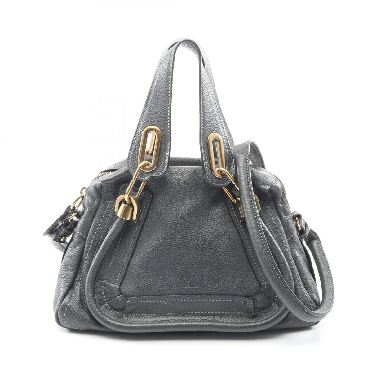 Chloé Gray Leather Handbag (Pre-Owned)