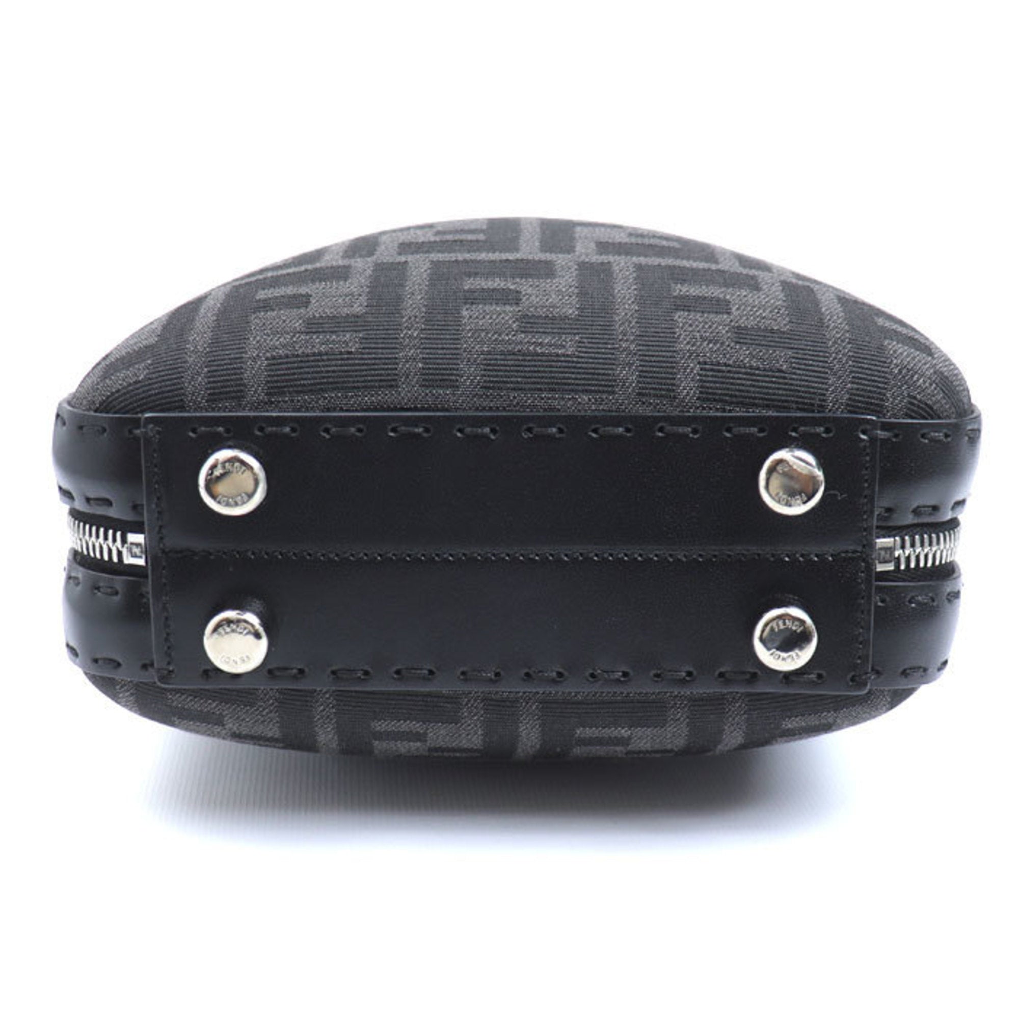 Fendi Black Canvas Leather Shoulder Bag (Pre-Owned)