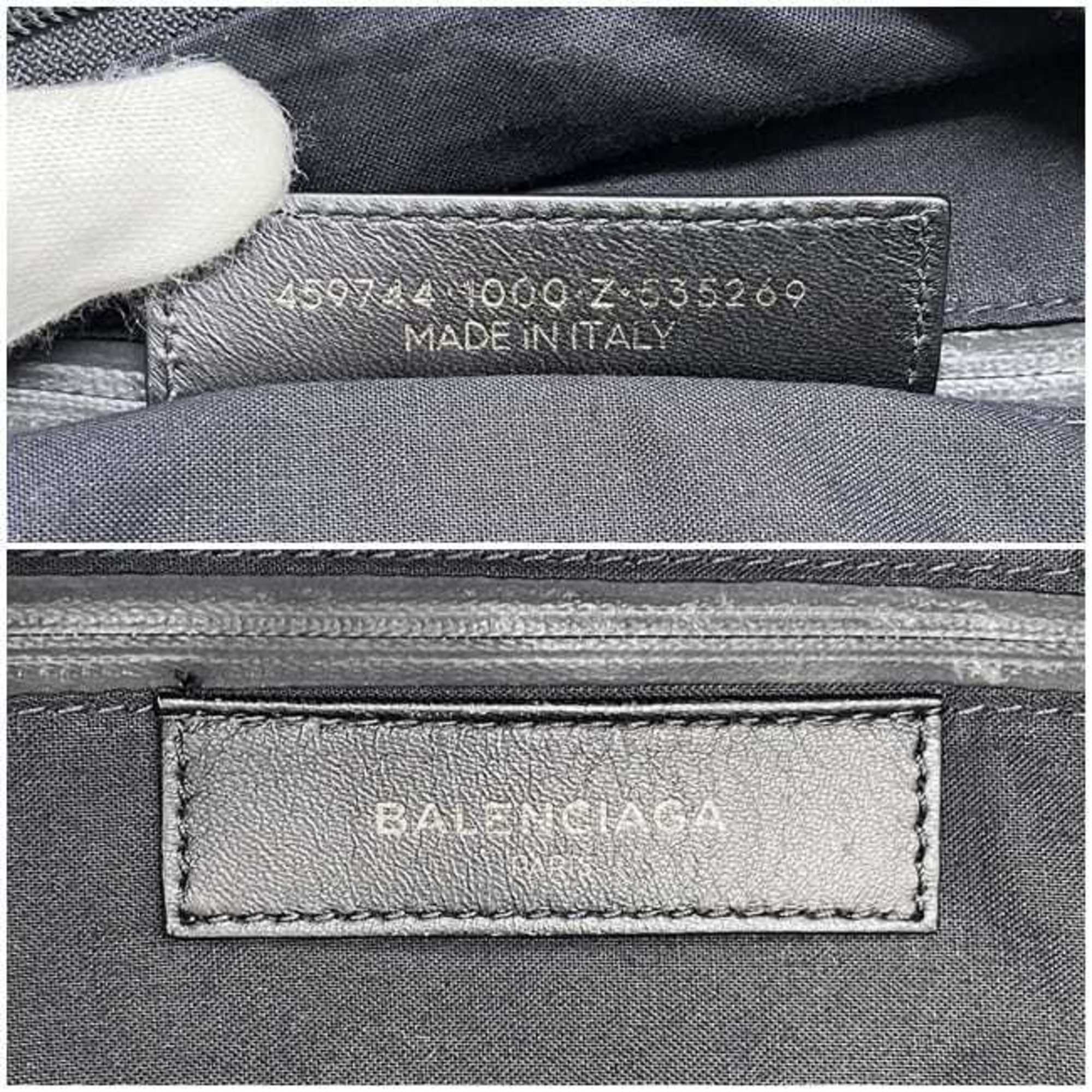 Balenciaga Black Canvas Leather Backpack (Pre-Owned)