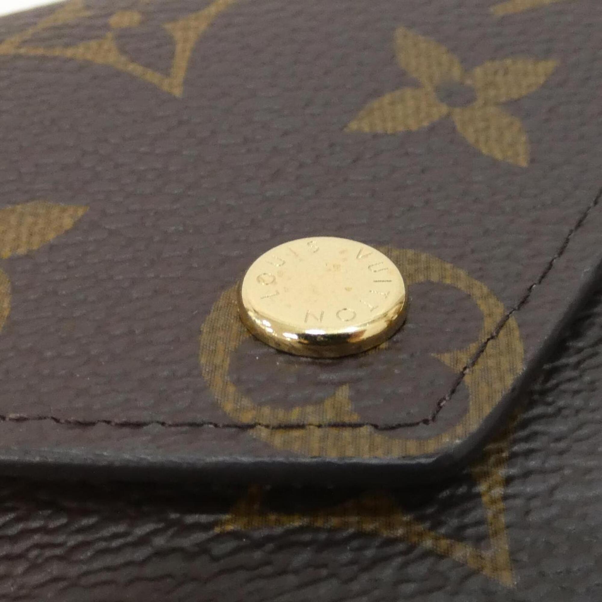 Louis Vuitton Monogram Marron Coated Canvas Wallet (Tri-Fold) (Pre-Owned)