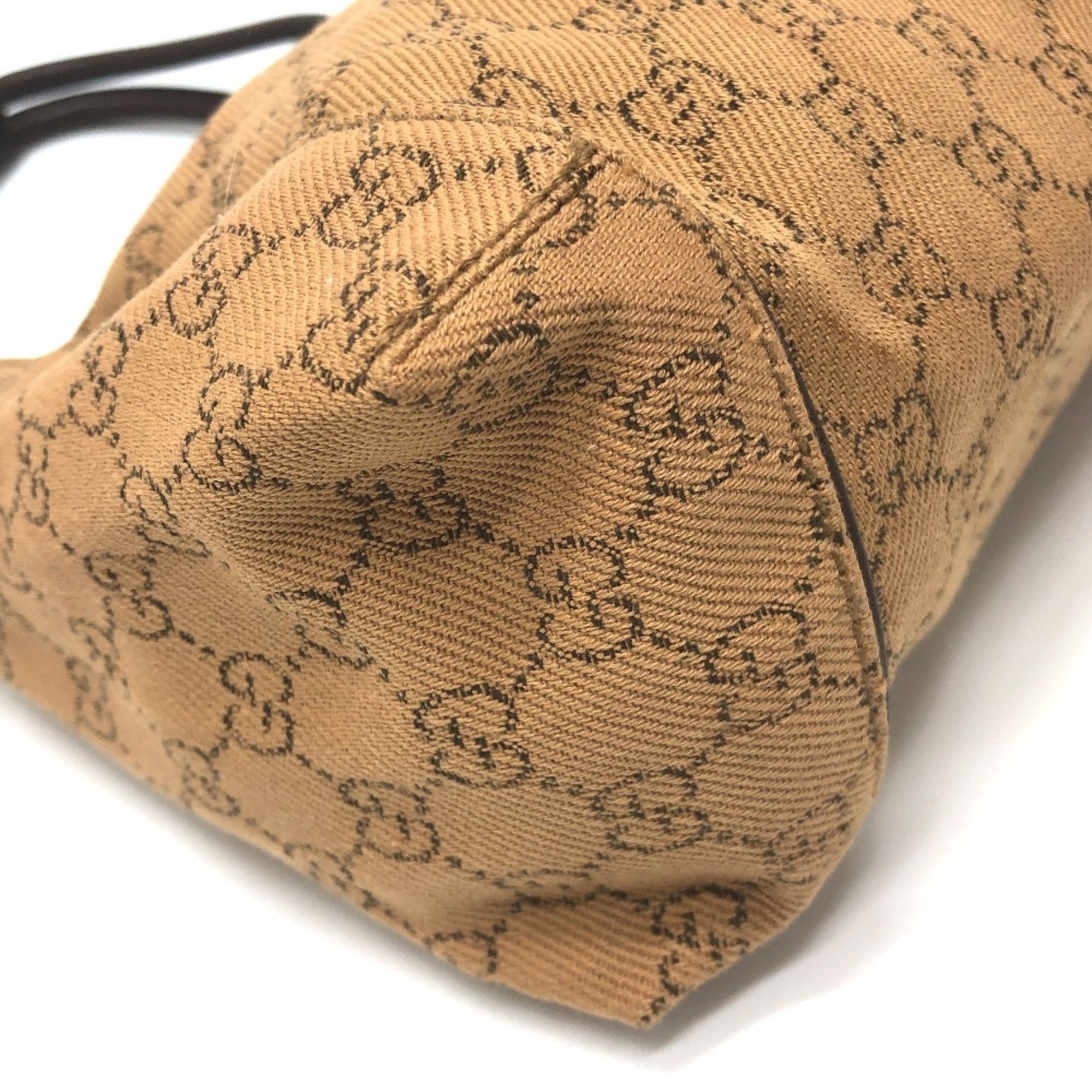 Gucci Beige Canvas Handbag Shoulder Bag (Pre-Owned)