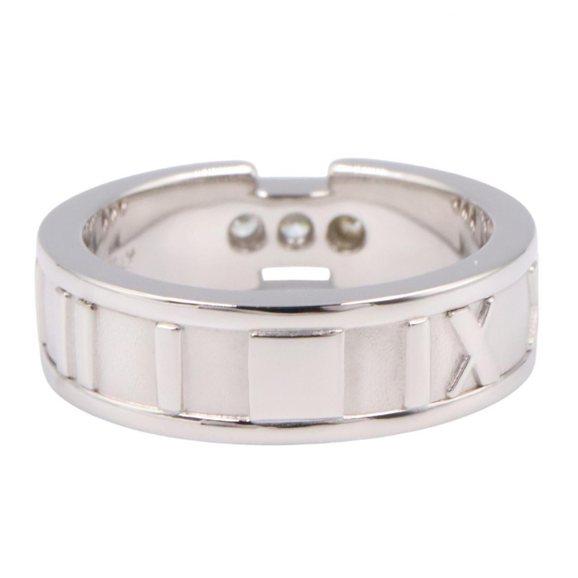 Tiffany Silver Clear White Gold (18K) Band Ring (Pre-Owned)
