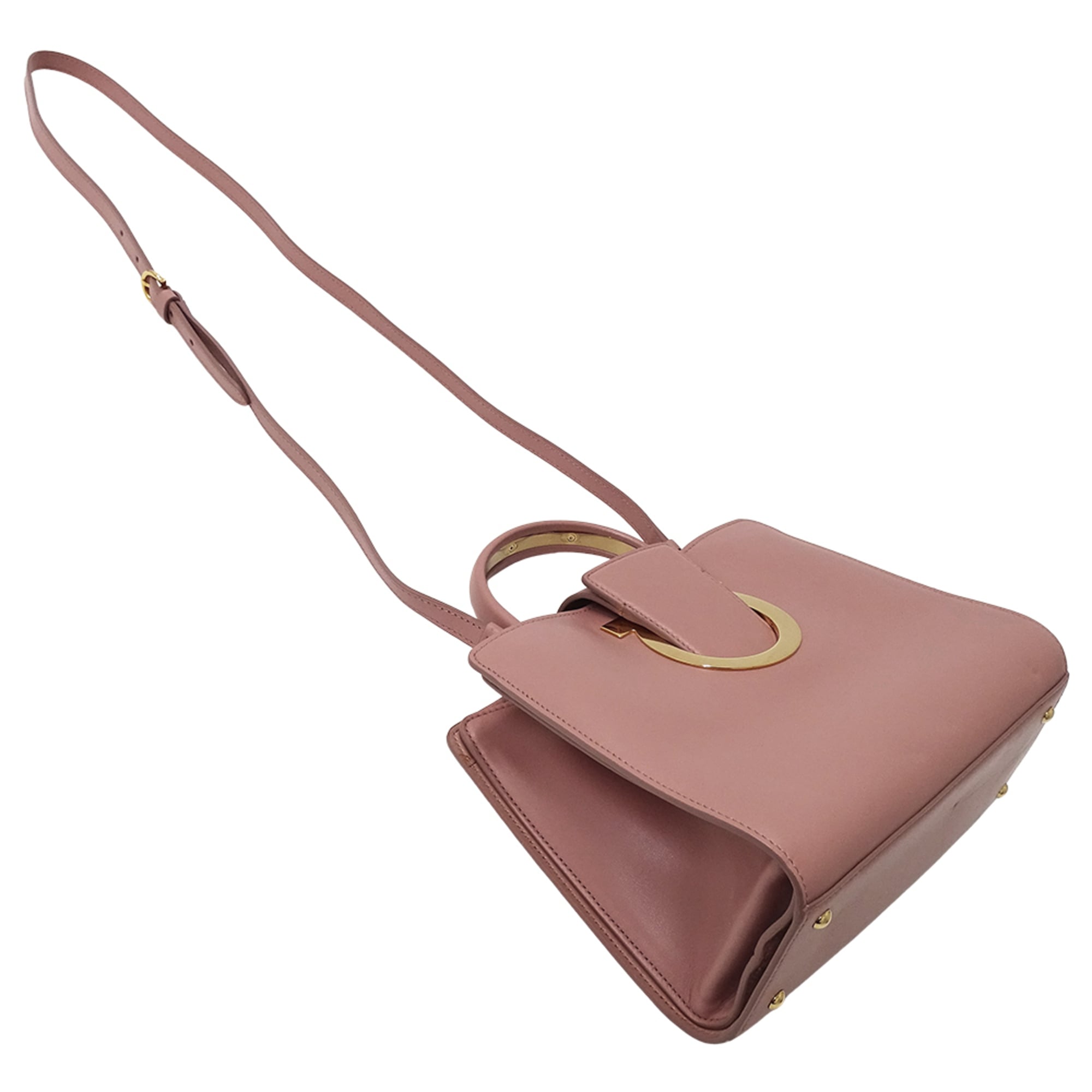 Salvatore Ferragamo Pink Leather Handbag Shoulder Bag (Pre-Owned)