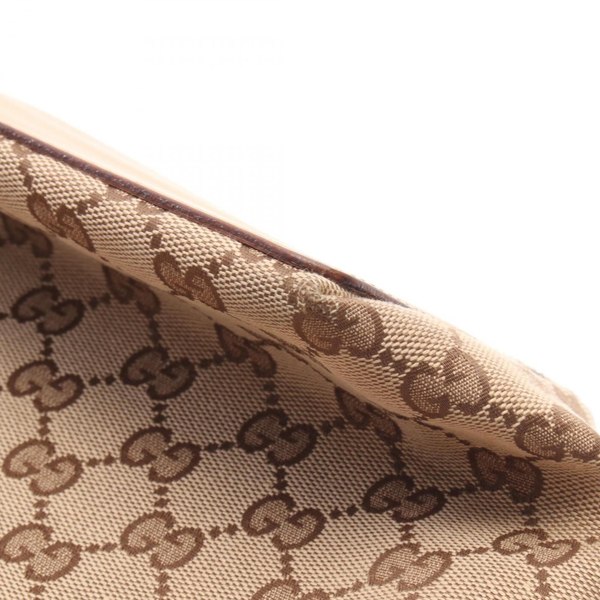 Gucci Gg Canvas Beige Brown Gg Canvas Handbag Tote Bag (Pre-Owned)