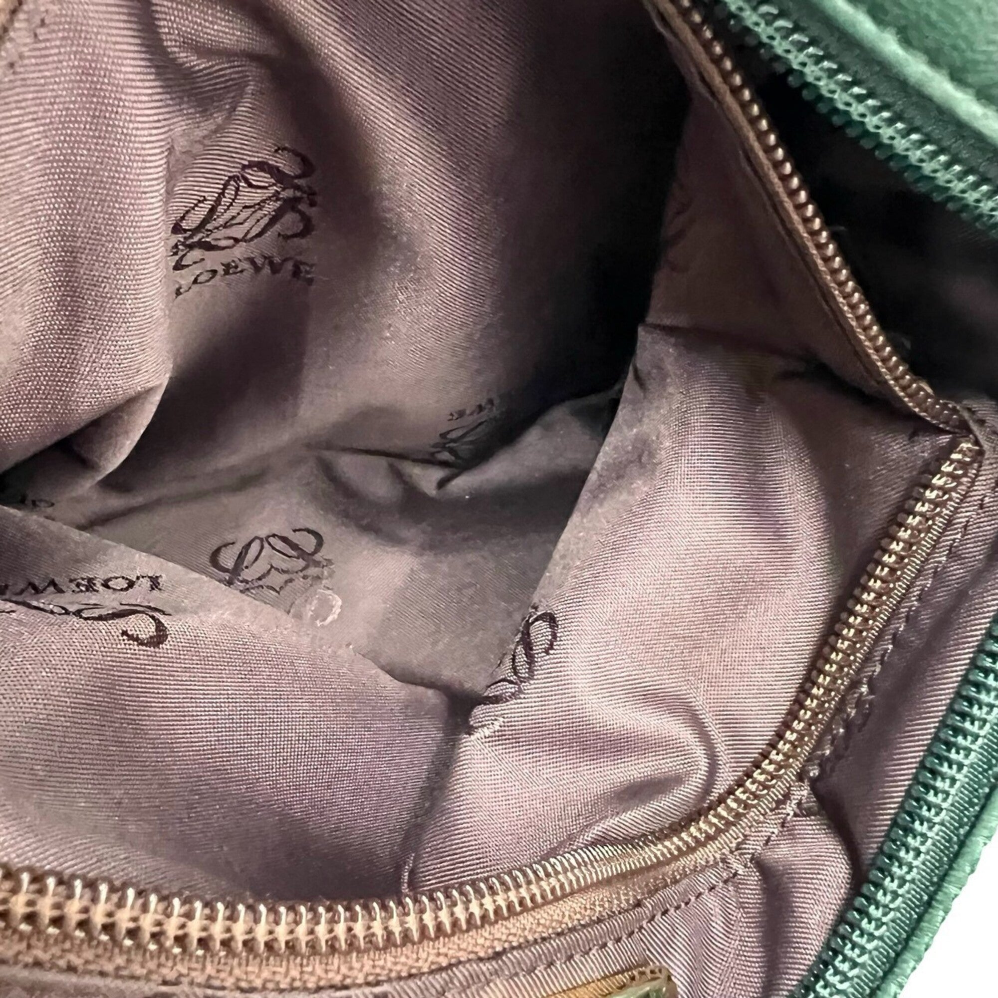 Loewe Green Leather Pochette Shoulder Bag (Pre-Owned)