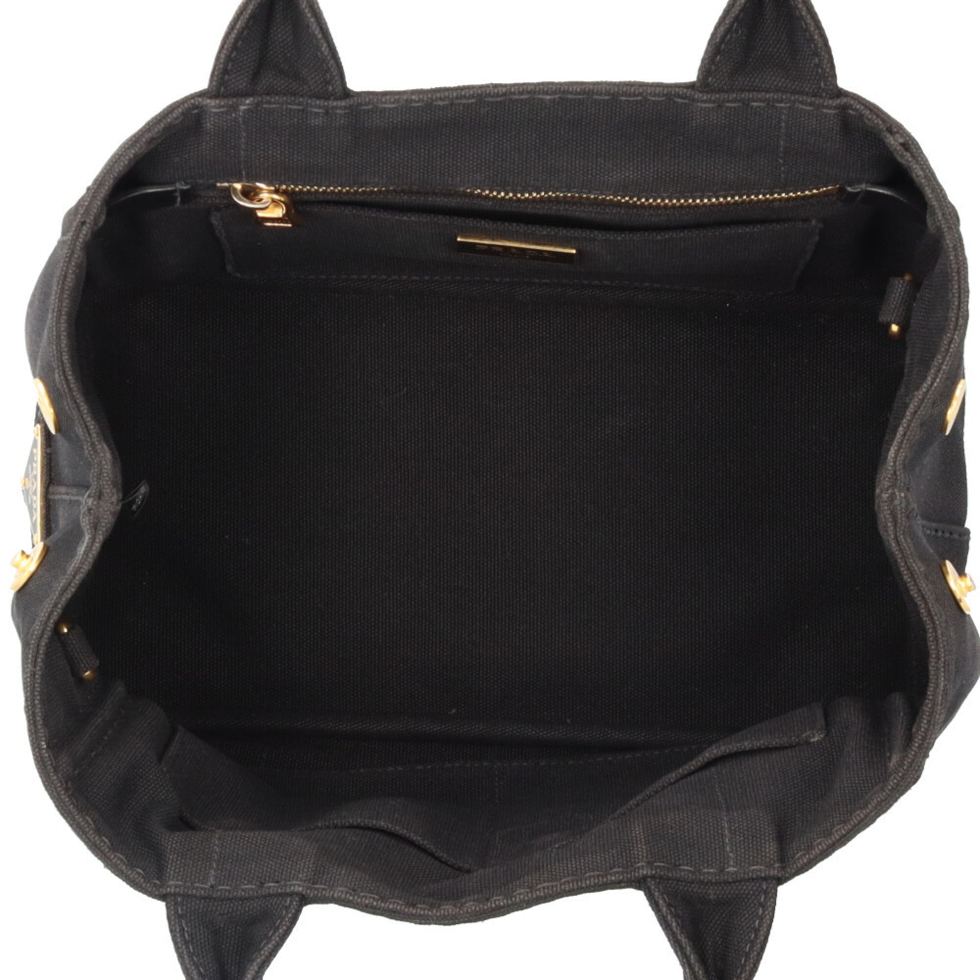 Prada Canapa Black Nero Canvas Shoulder Bag (Pre-Owned)