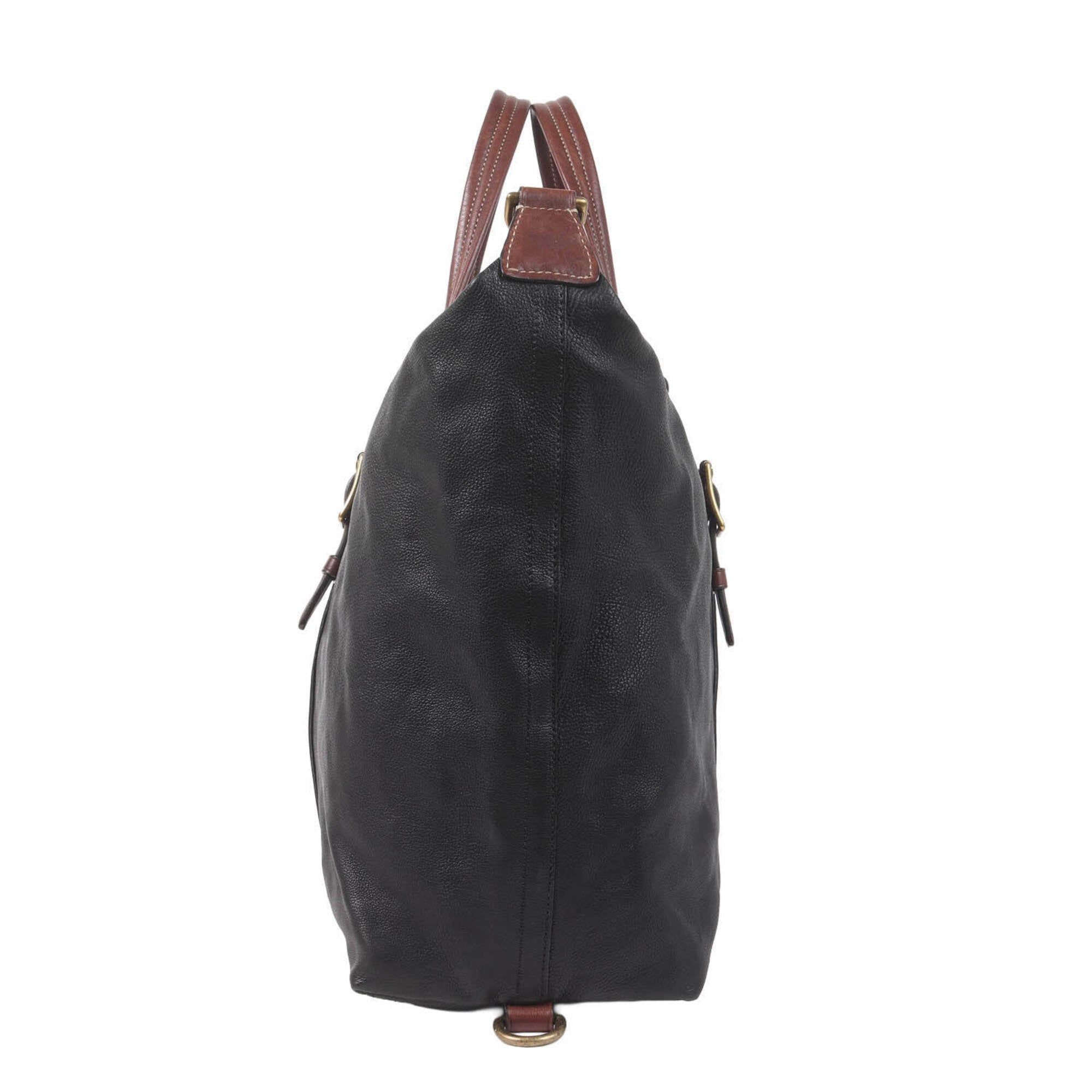 Coach Black Brown Leather Tote Bag (Pre-Owned)