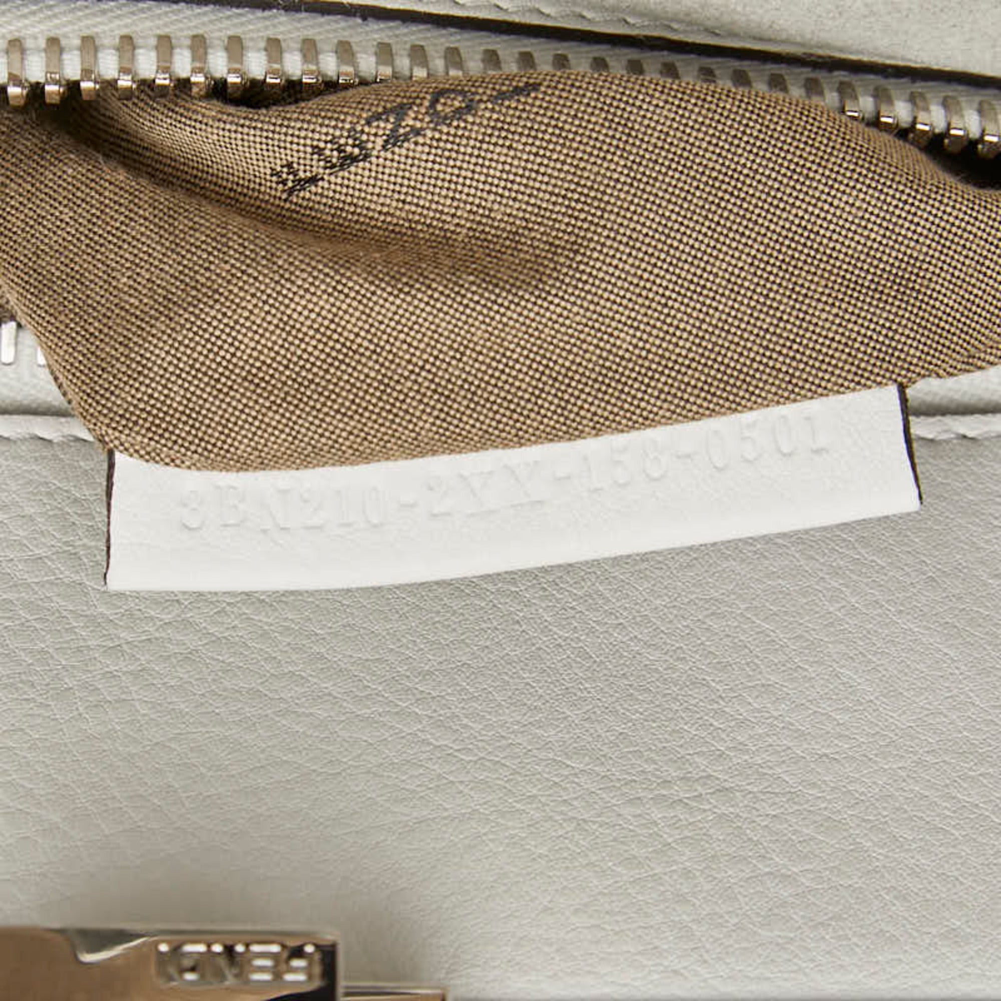 Fendi Peekaboo Beige Brown Patent Leather Suede Handbag Shoulder Bag (Pre-Owned)