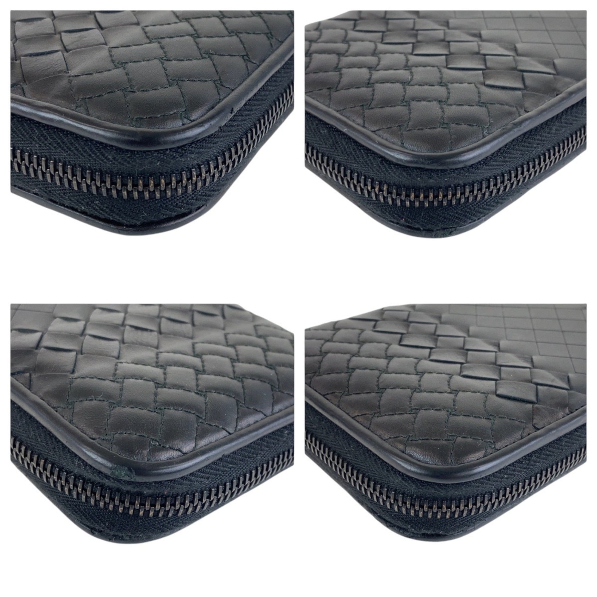 Bottega Veneta Black Leather Long Wallet (Bi-Fold) (Pre-Owned)