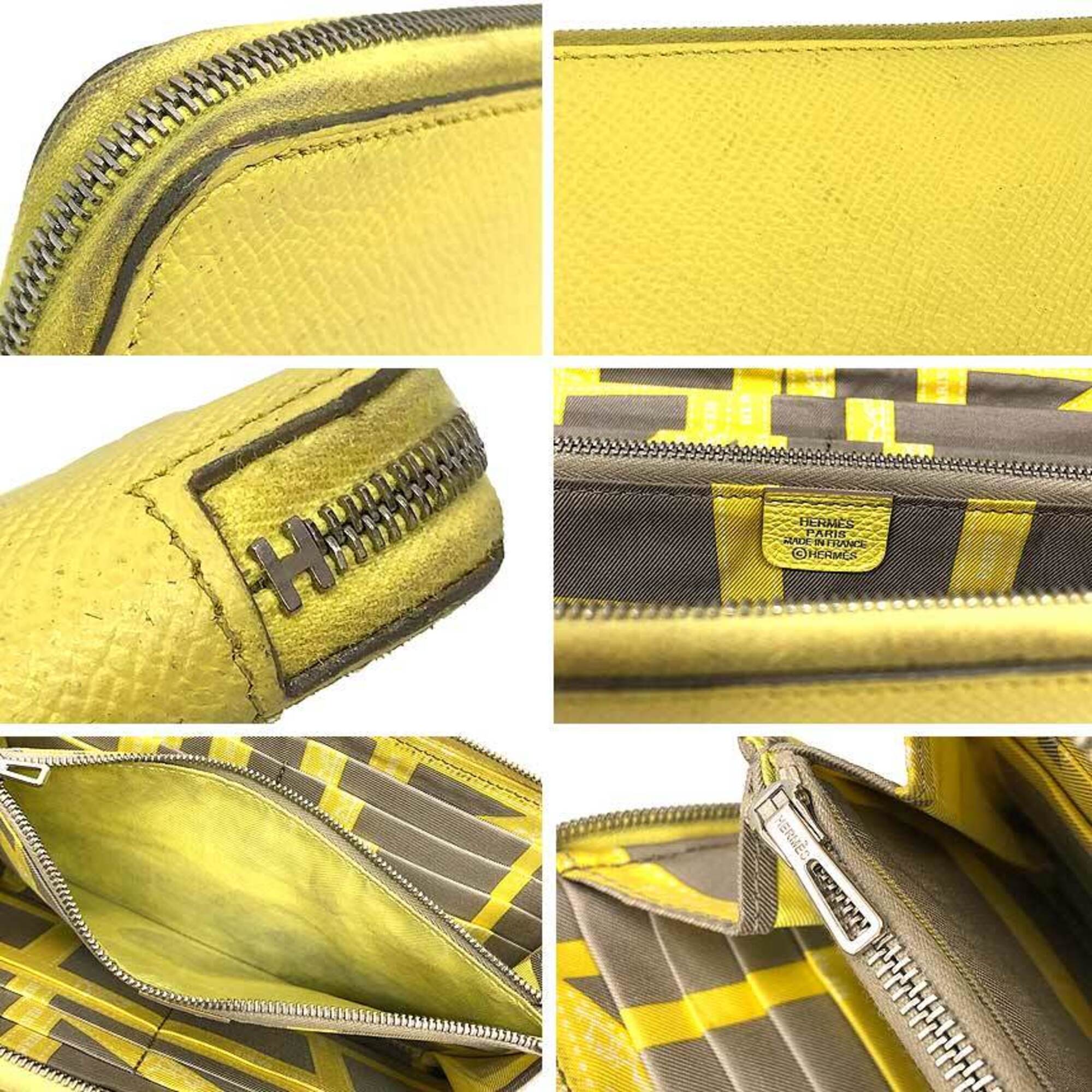 Hermes Lemon Yellow Leather Long Wallet (Bi-Fold) (Pre-Owned)
