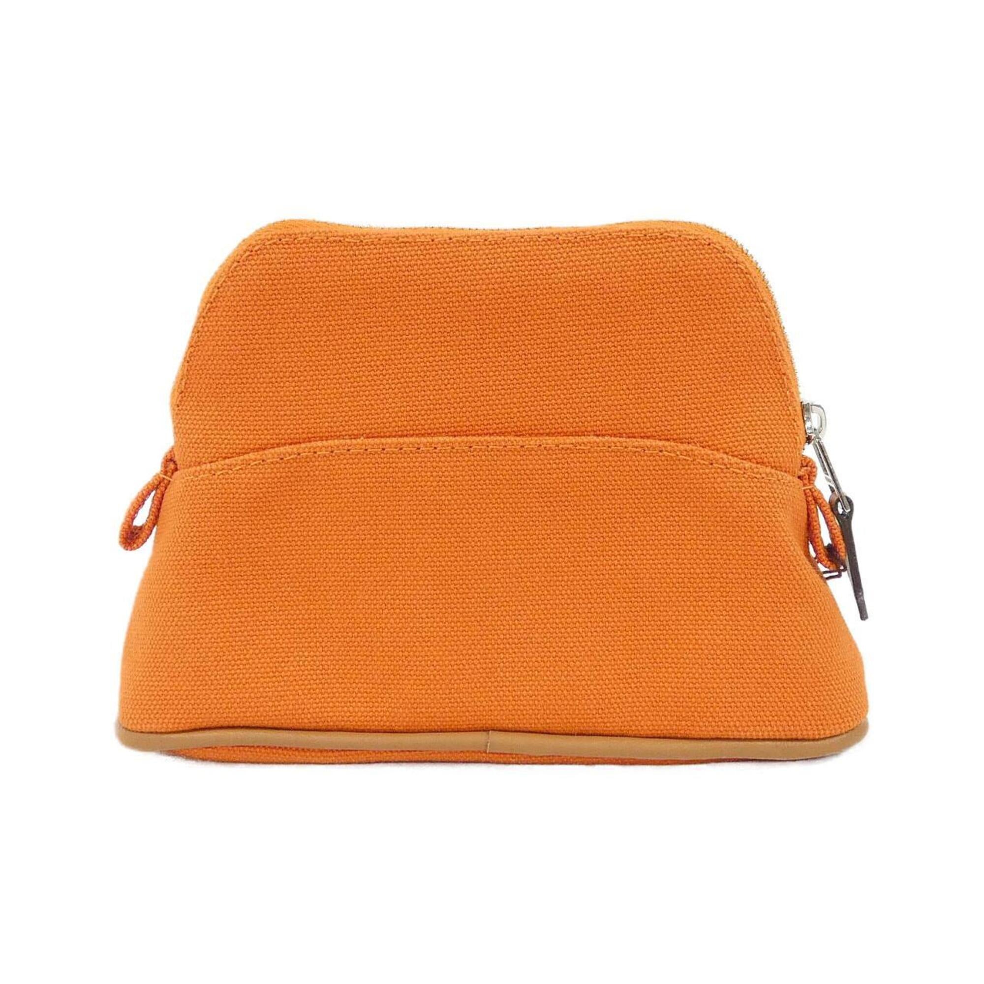Hermes Feu Orange Canvas Handbag Pouch (Pre-Owned)
